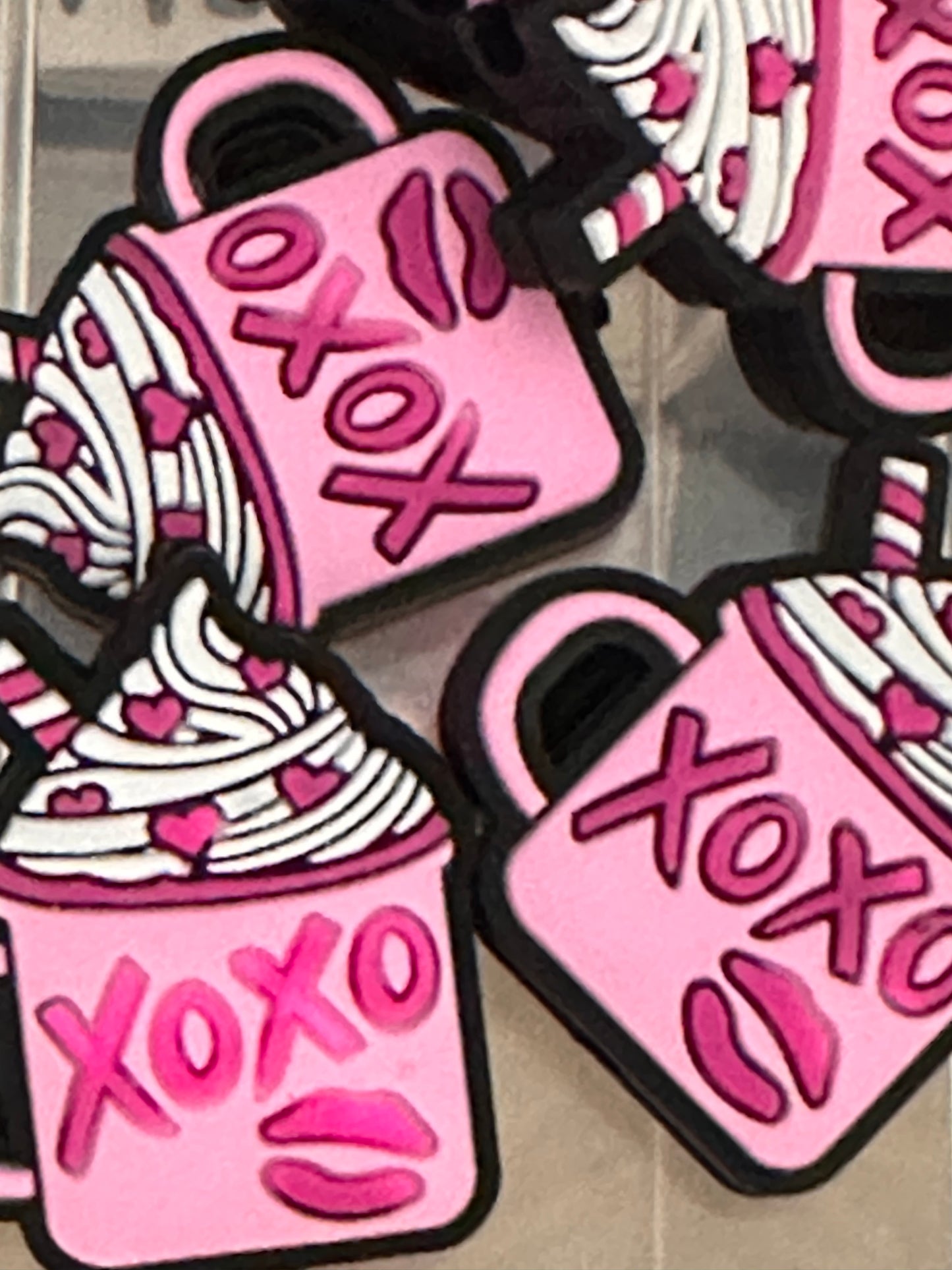 Hot chocolate Focal Bead/ beadable pen/ Silicone  bead/ keychain bead/Valentines Day/XO