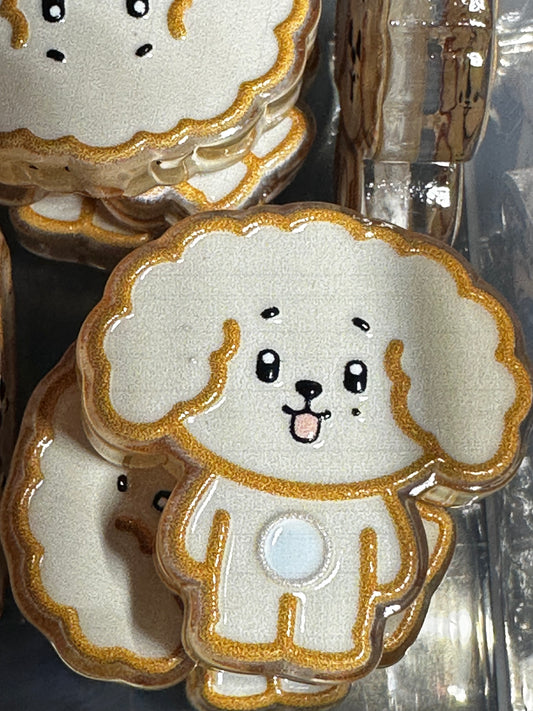 Puppy acrylic focal bead- set of 2/ focal bead/ pen beading / keychain bead/