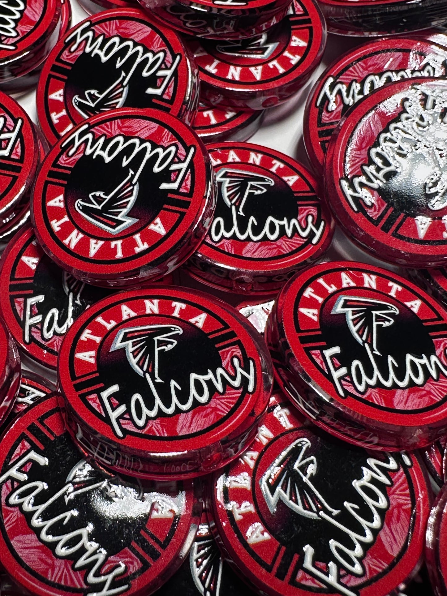 NEW Atlanta Falcons acrylic focal bead- set of 2/ focal bead/ pen beading / keychain bead