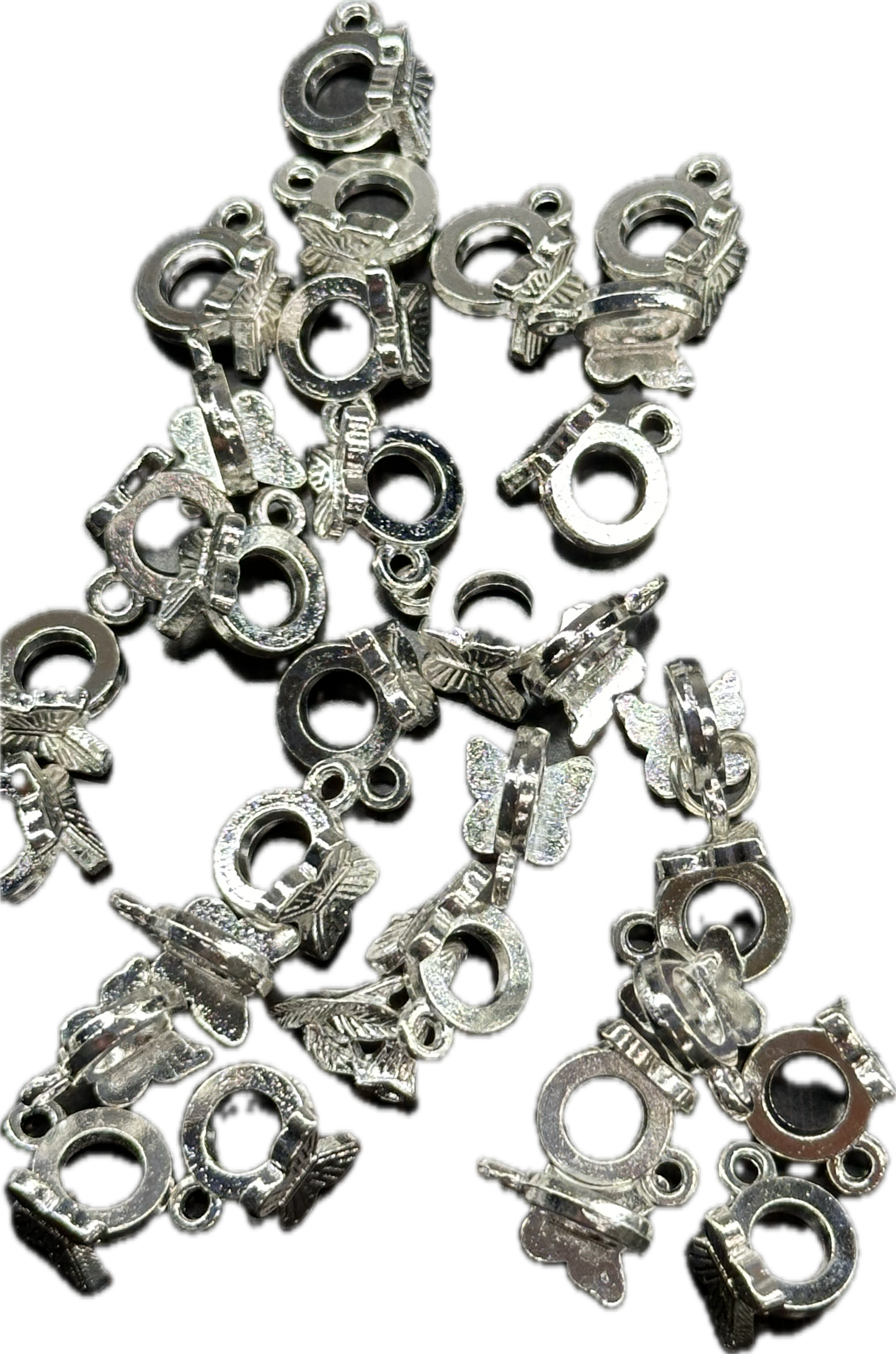 Butterfly Bail Beads – Silver Alloy Connectors for DIY Crafts | Sets of 10 or 25