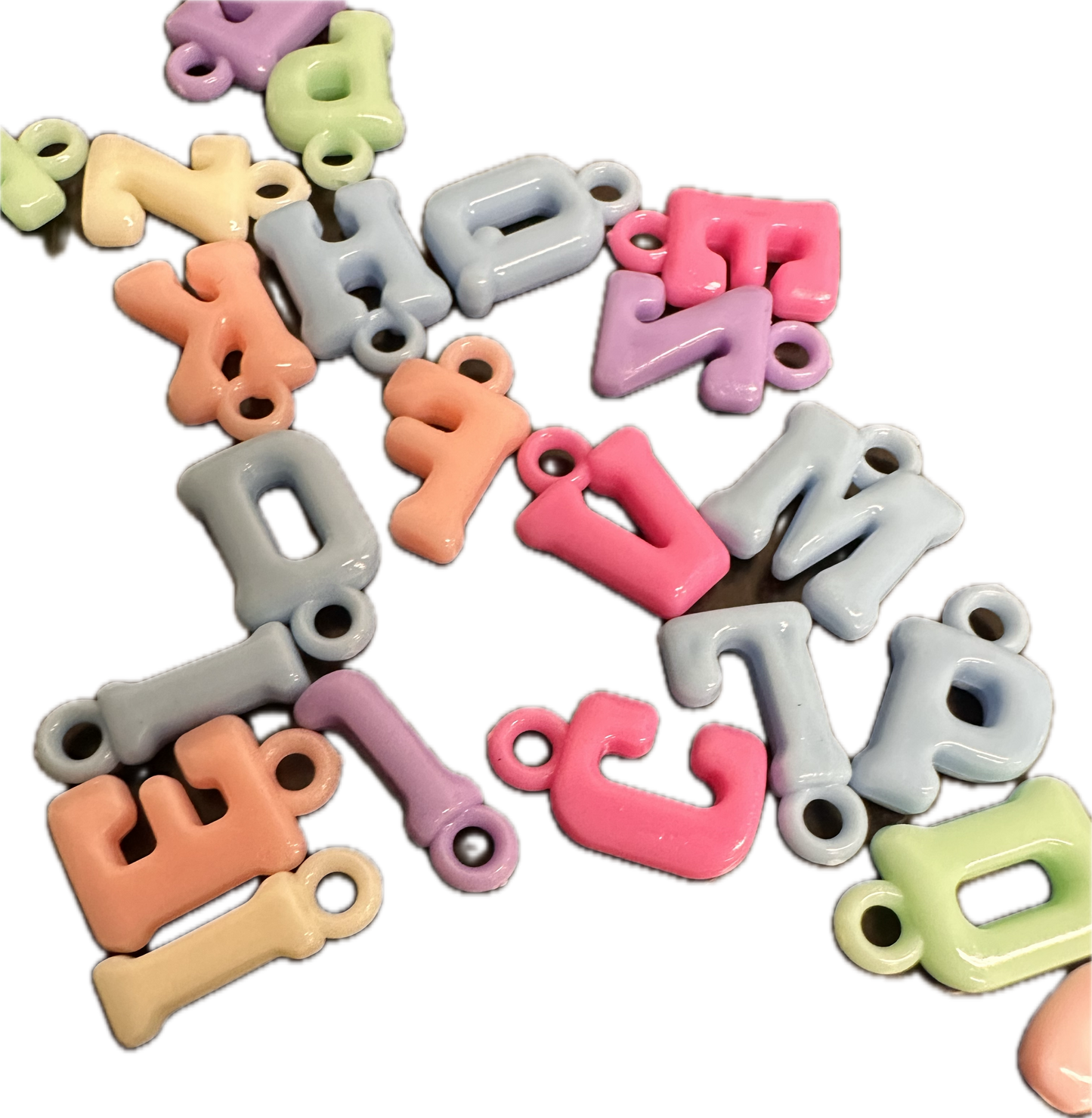 Plastic Letter Pendants – Full Alphabet Set (26 Acrylic A–Z Charms)