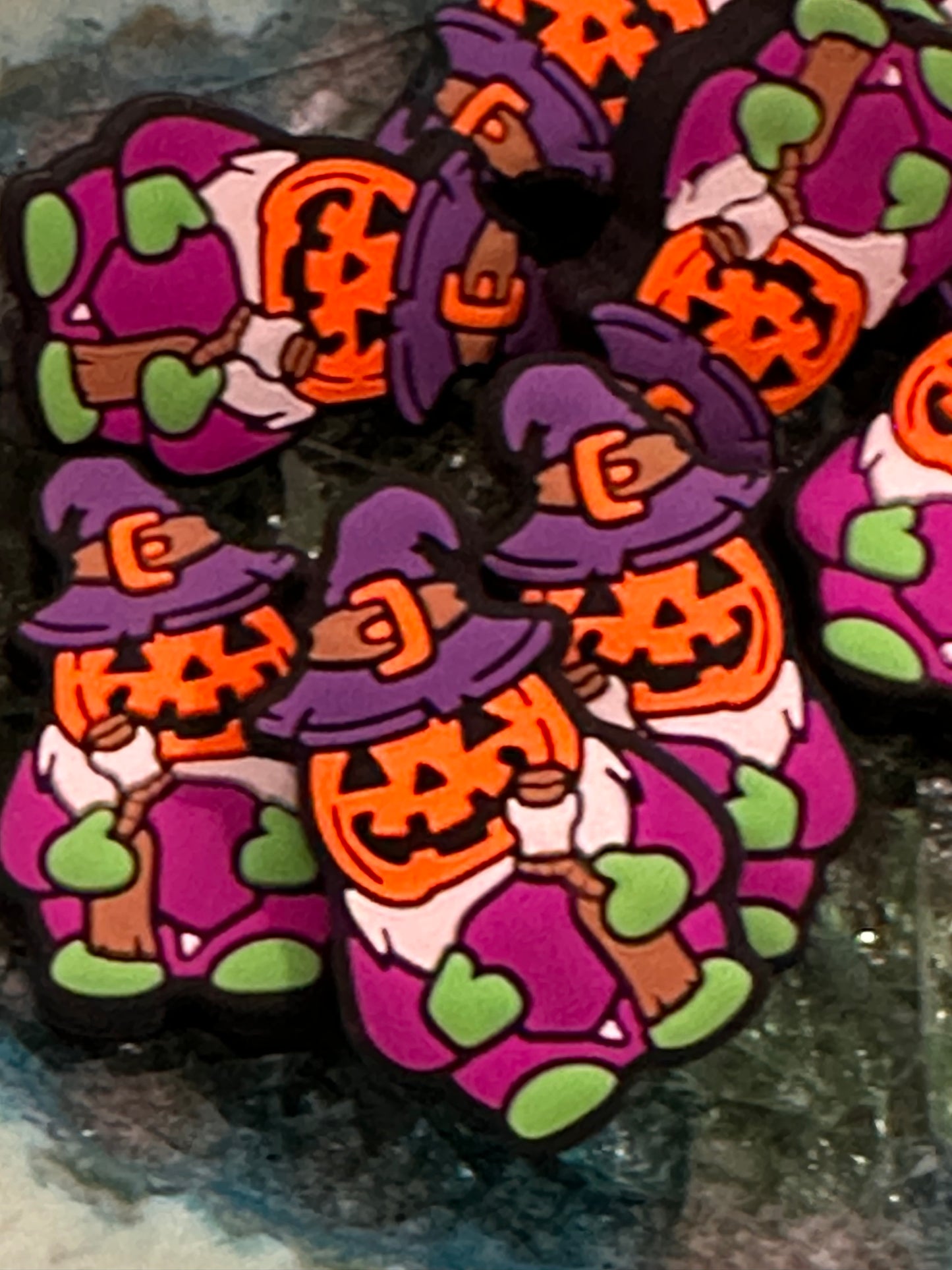 Halloween pumpkin witch Focal Bead /