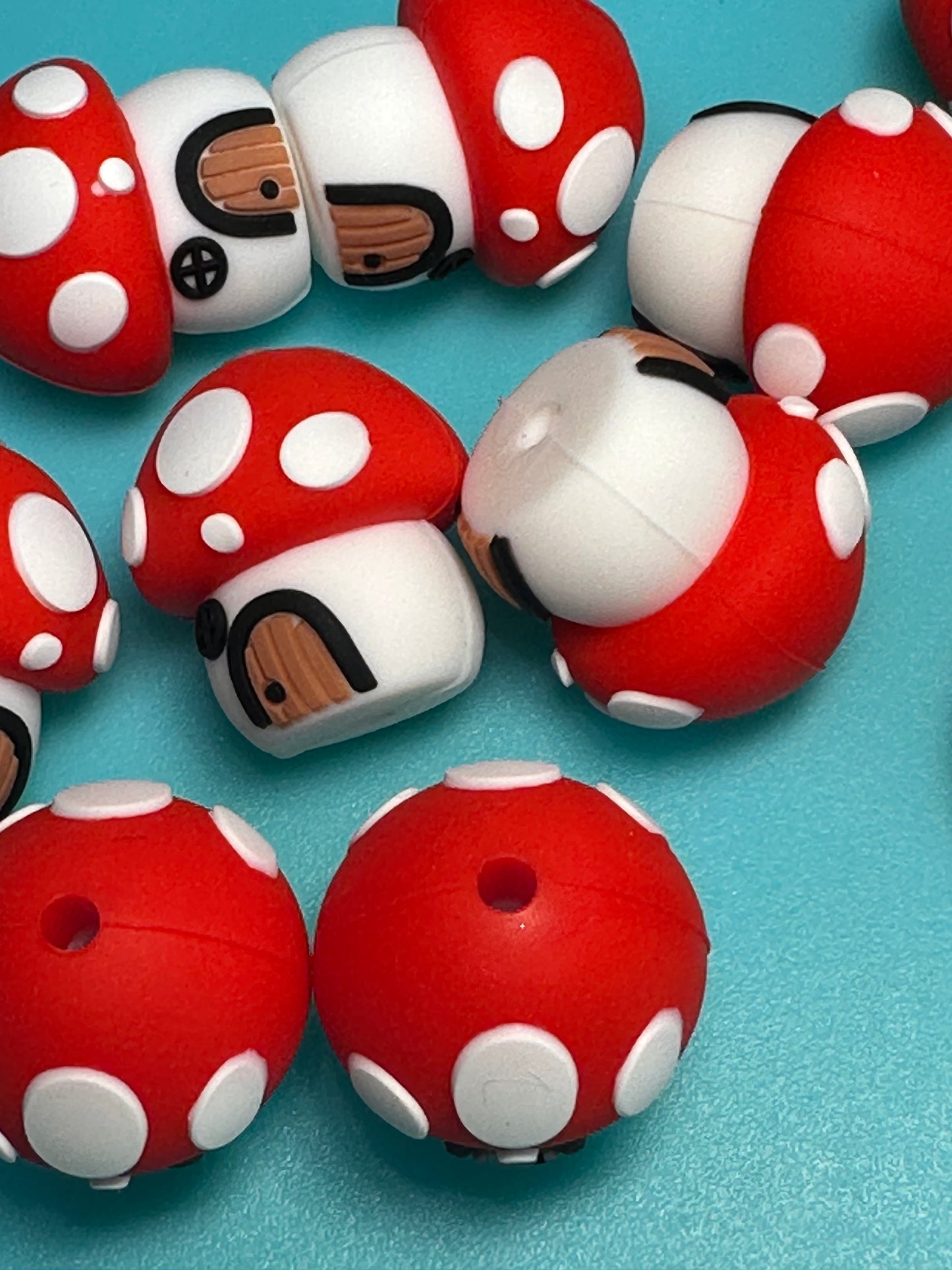 3D mushroom silicone focal bead/