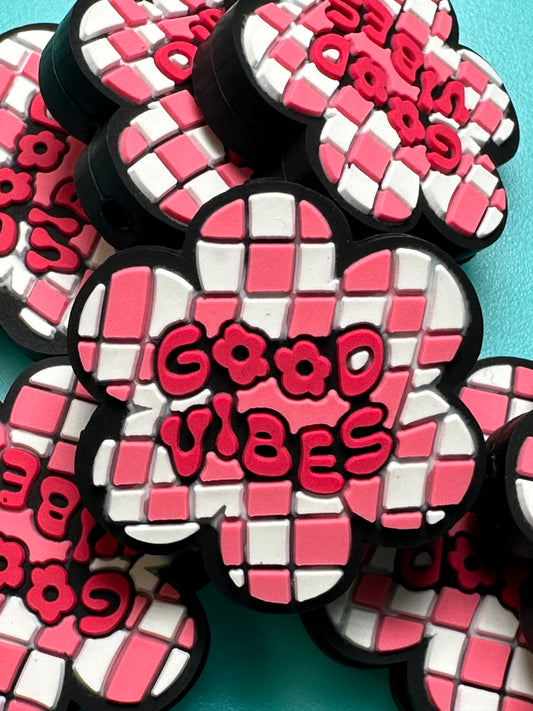 Good vibes silicone focal bead/