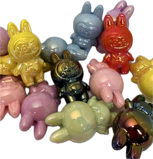 Labubu monster acrylic beads/ Five (5) beads included assorted colors/pen beading beads / keychain beads/ DIY/
