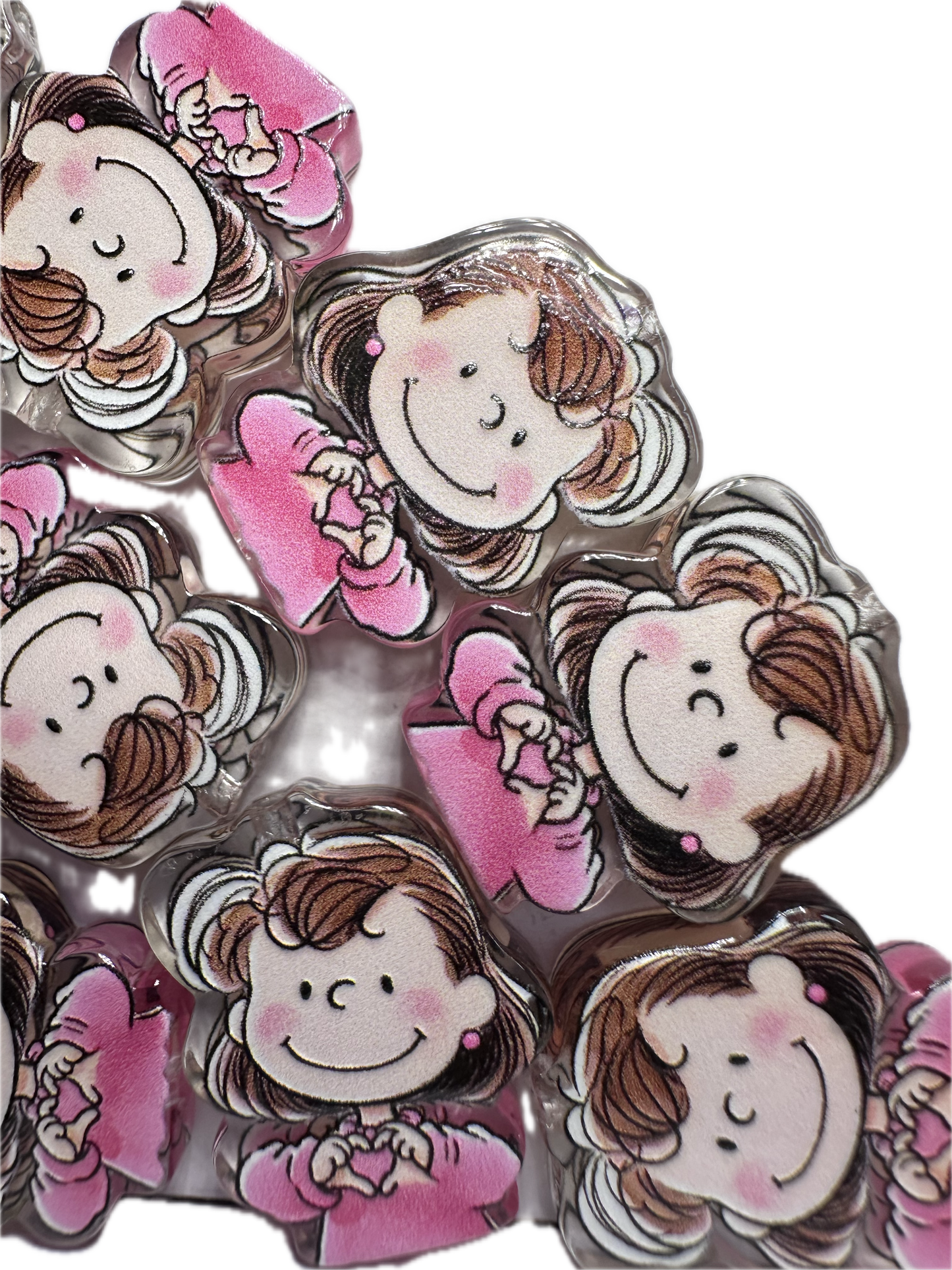 Lucy acrylic focal bead- set of 2/ focal bead/ pen beading / keychain bead/Peanuts