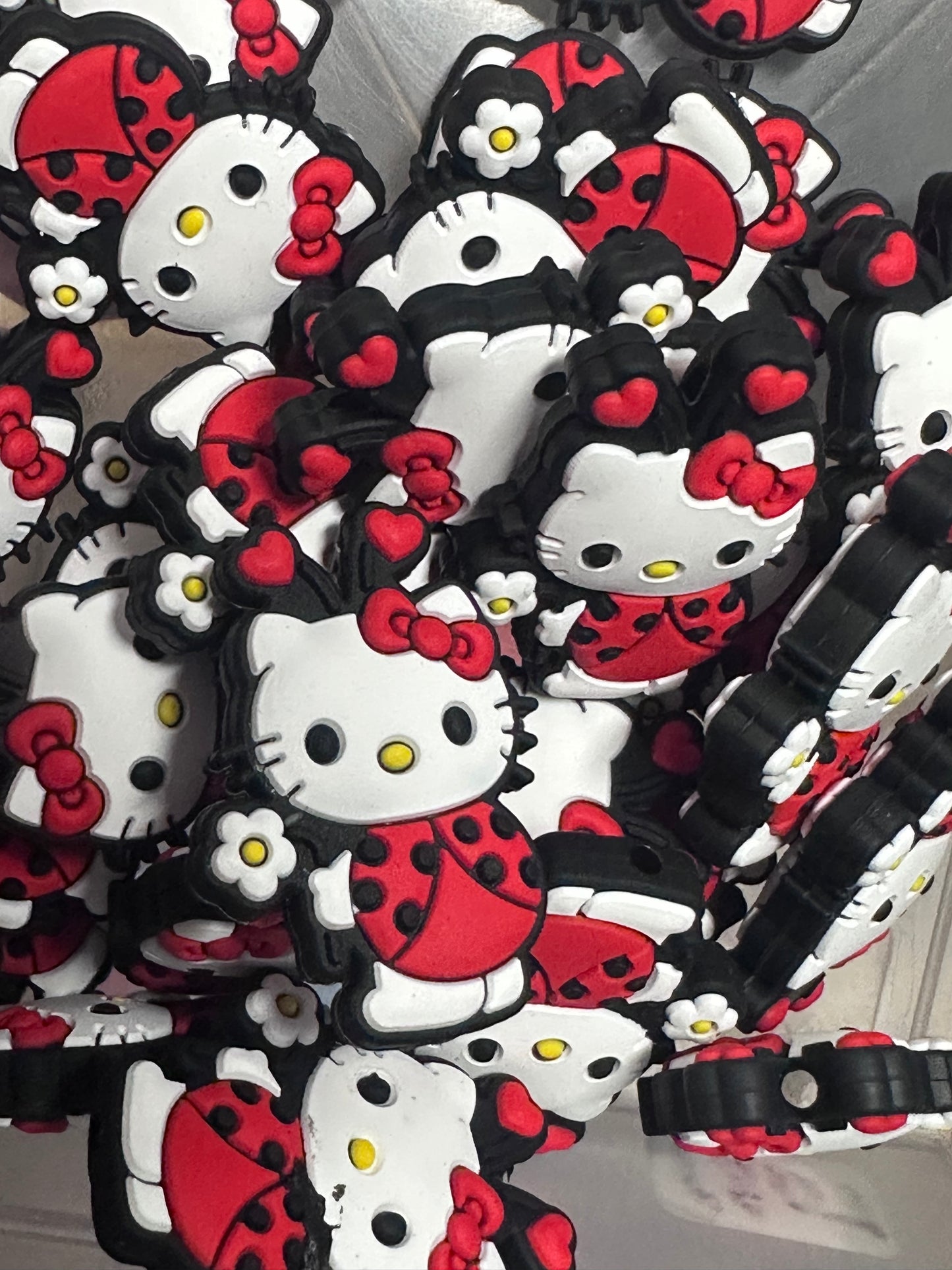 Lady bug shaped Focal Bead / ladybug cat