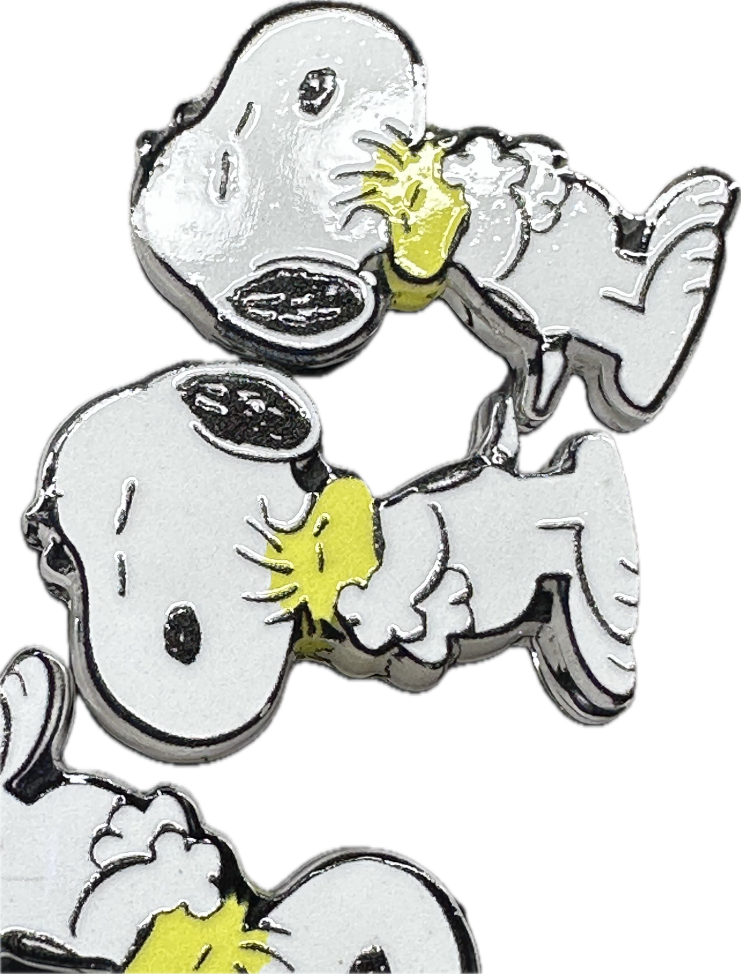 White dog with black ears acrylic focal bead- set of 2/ focal bead/ pen beading / keychain bead/