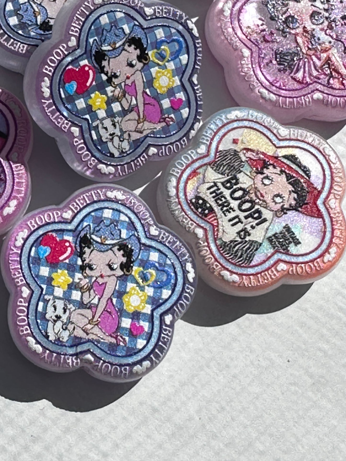 Flower shaped girl acrylic focal bead- set of 2/ focal bead/ pen beading / keychain bead