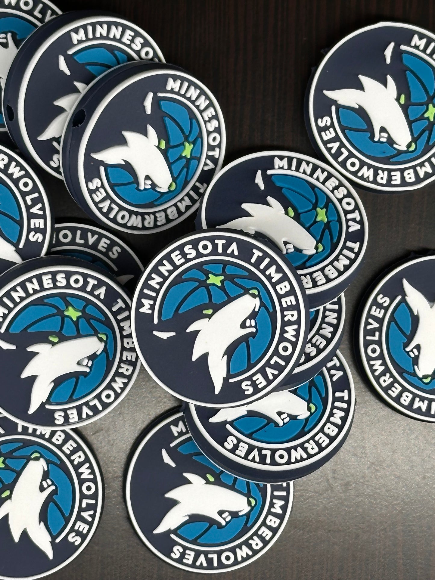 Minnesota Timberwolves focal bead / sports silicone bead