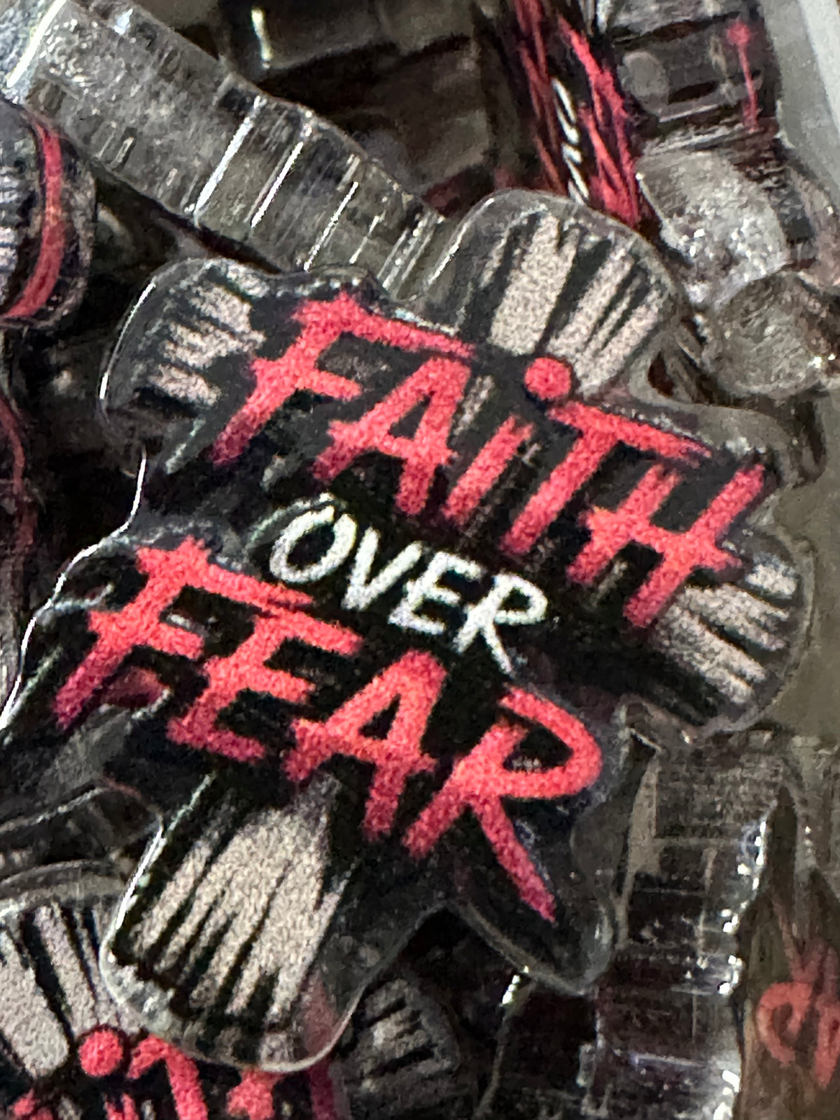 Cross acrylic focal bead- set of 2/ focal bead/ pen beading / keychain bead/ religious