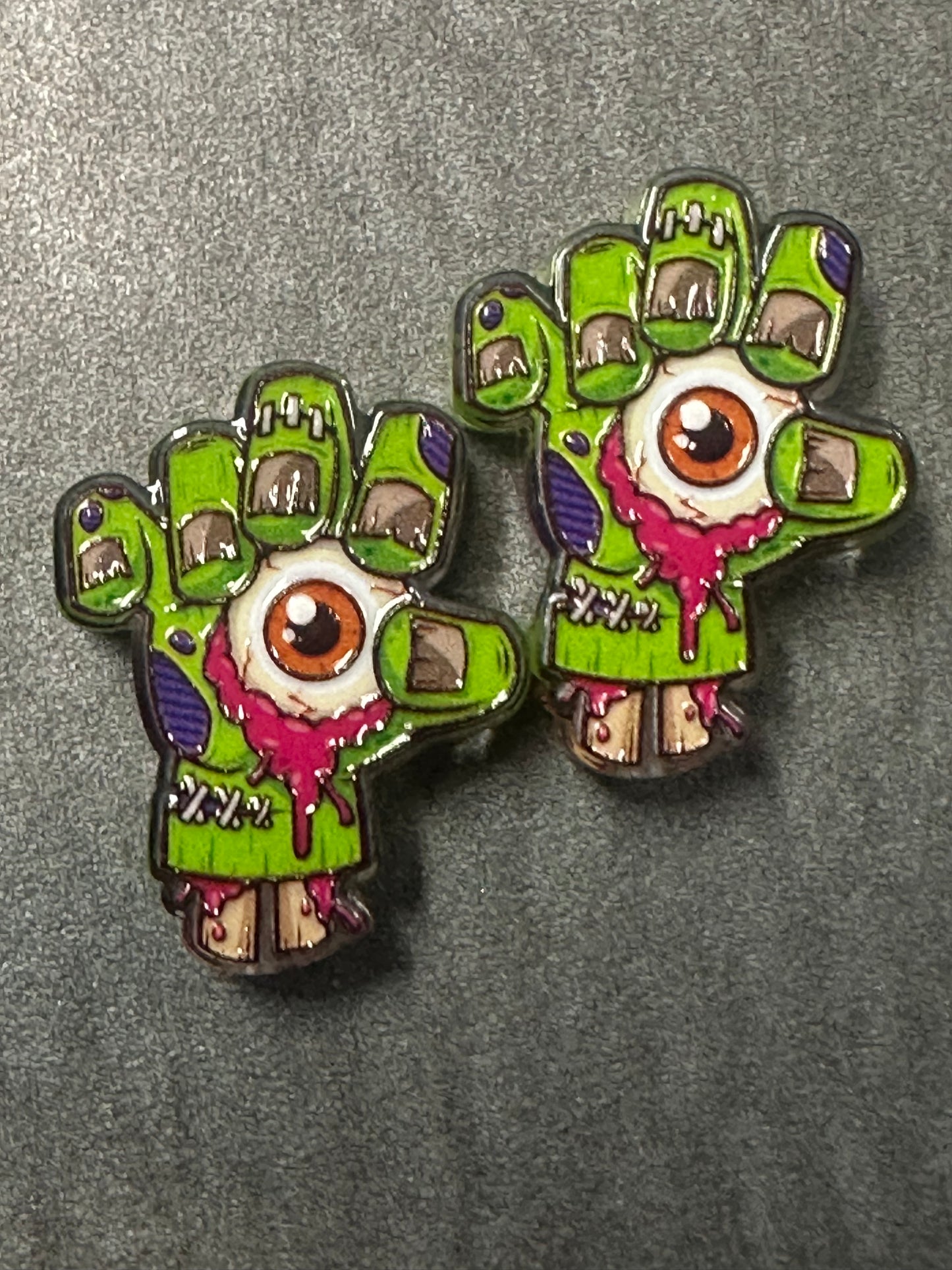 Halloween acrylic focal bead- set of 2/ focal bead/ pen beading / keychain bead/ hand/ eyeball