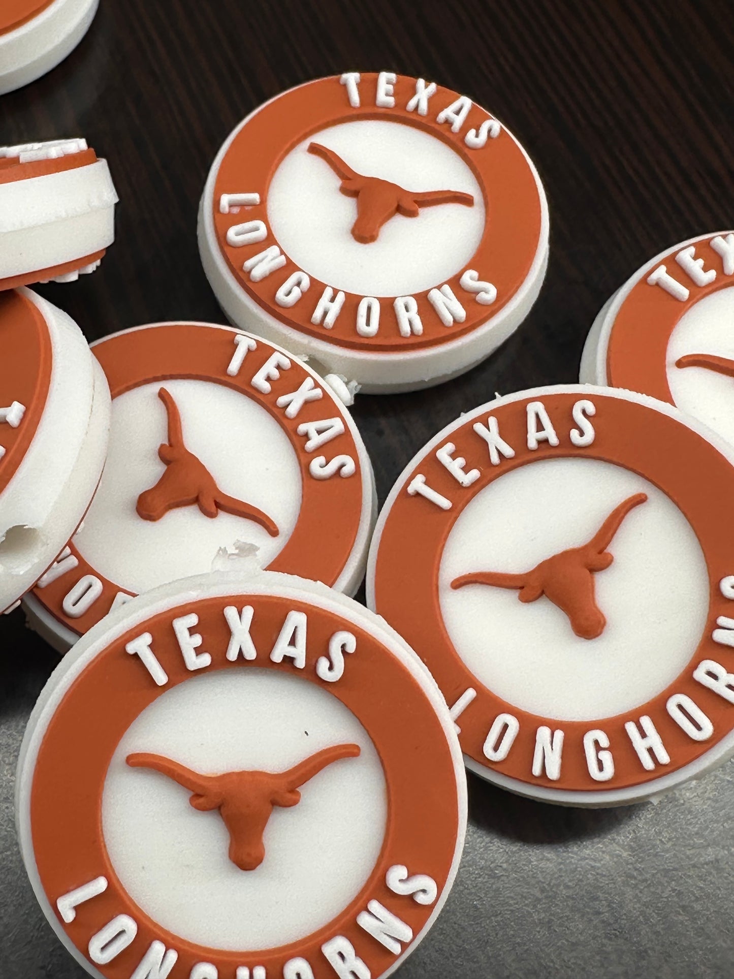 Texas Longhorns focal beads/Focal Bead/ beadable pen/ Round Silicone  bead/ keychain bead / Football/#2