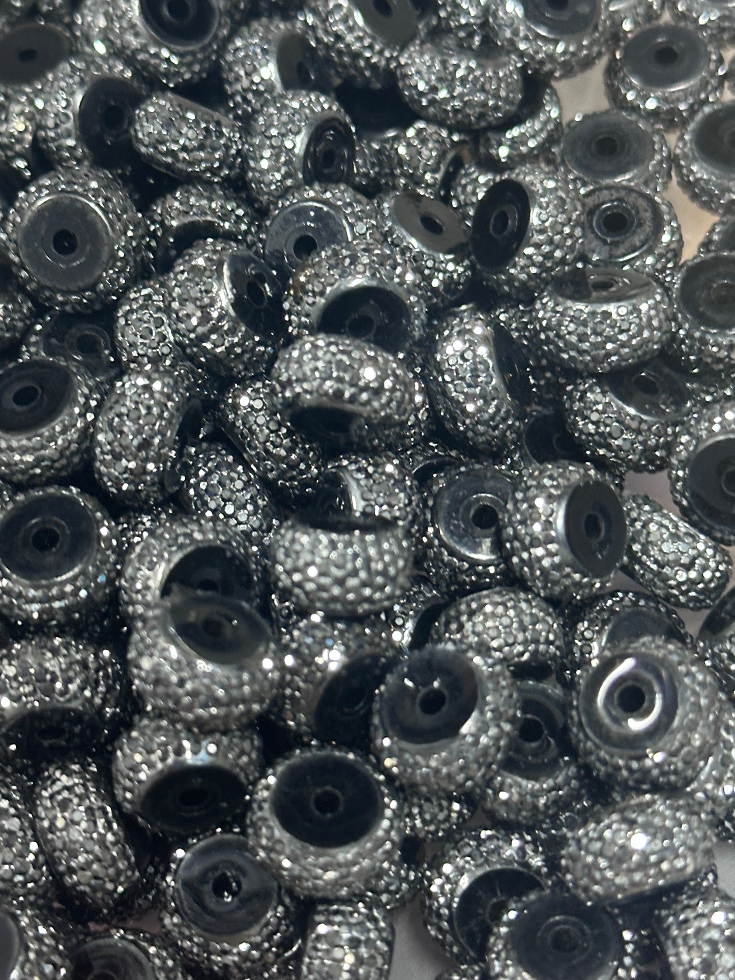 Set of 20 Acrylic black with silver sparkle spacers included/ jewelry Bead/ beadable pen beads/ keychain bead/bead/12mm/