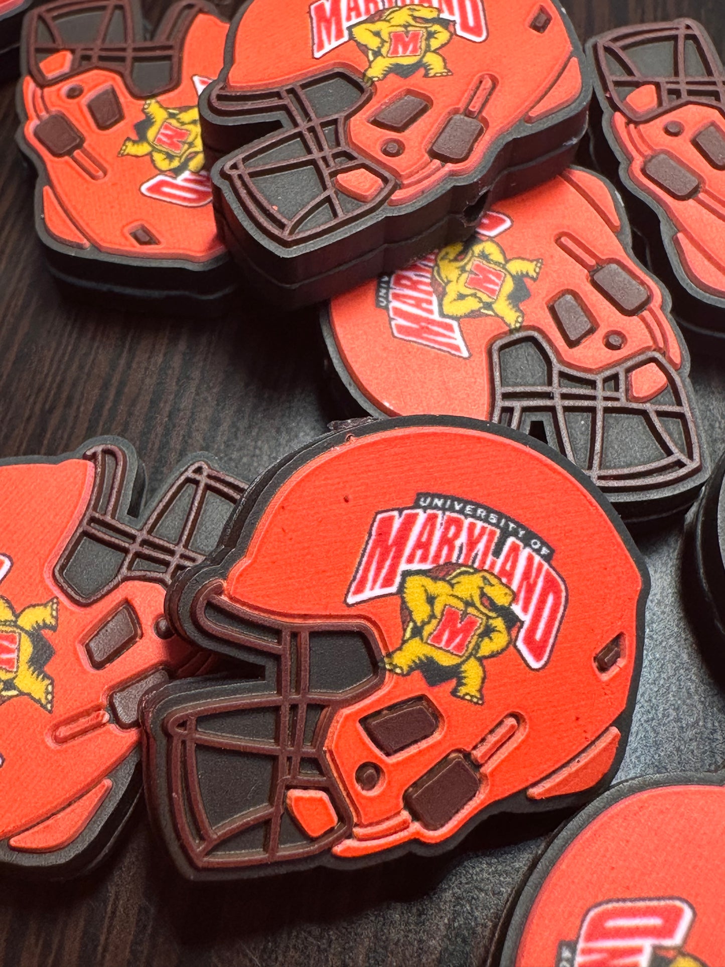 University of Maryland helmet shaped focal bead / football / Terrapins/ Terps