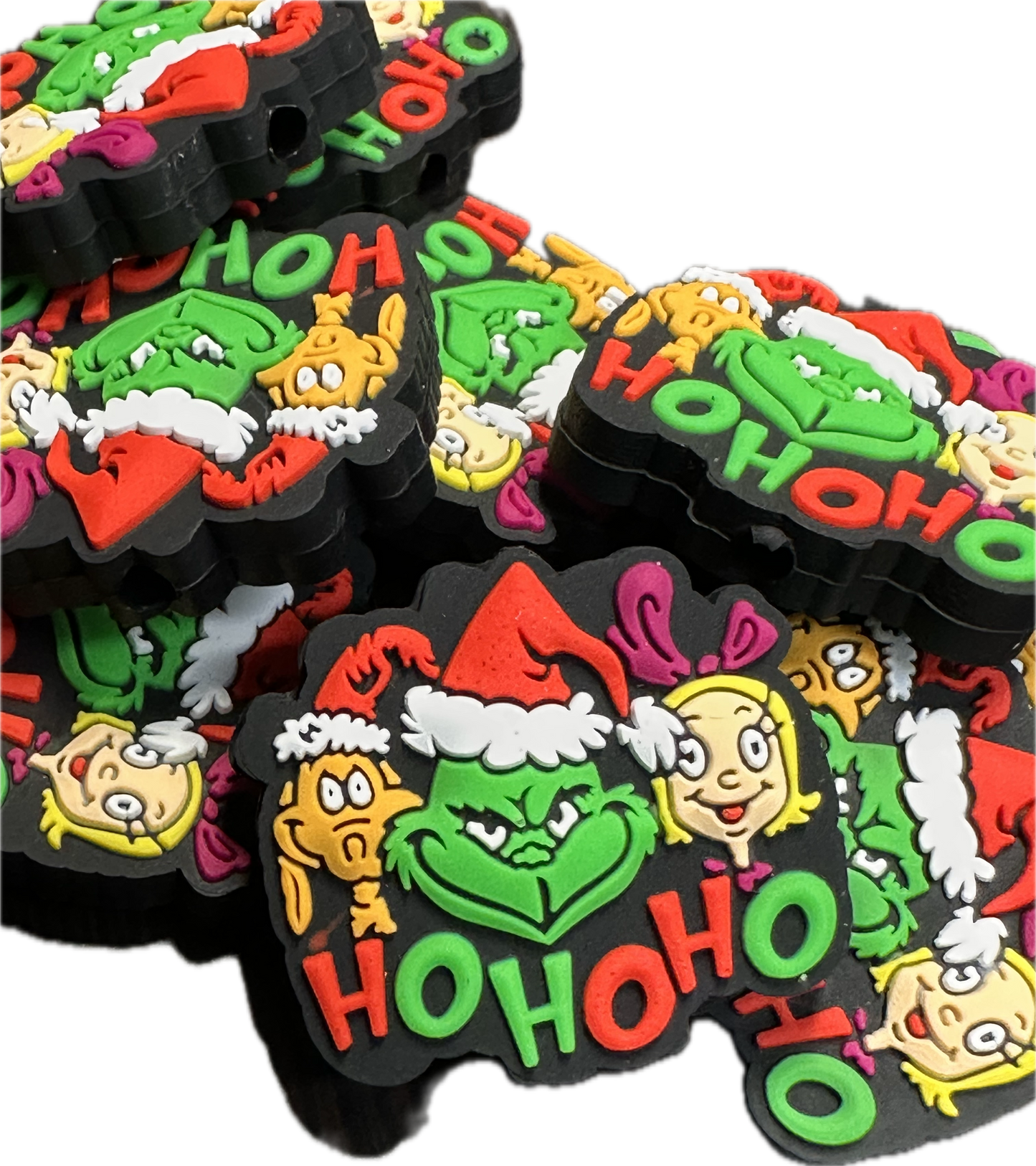 Ho ho ho Christmas/ Focal Bead/ beadable pen/ Silicone  bead/ keychain bead/green guy/