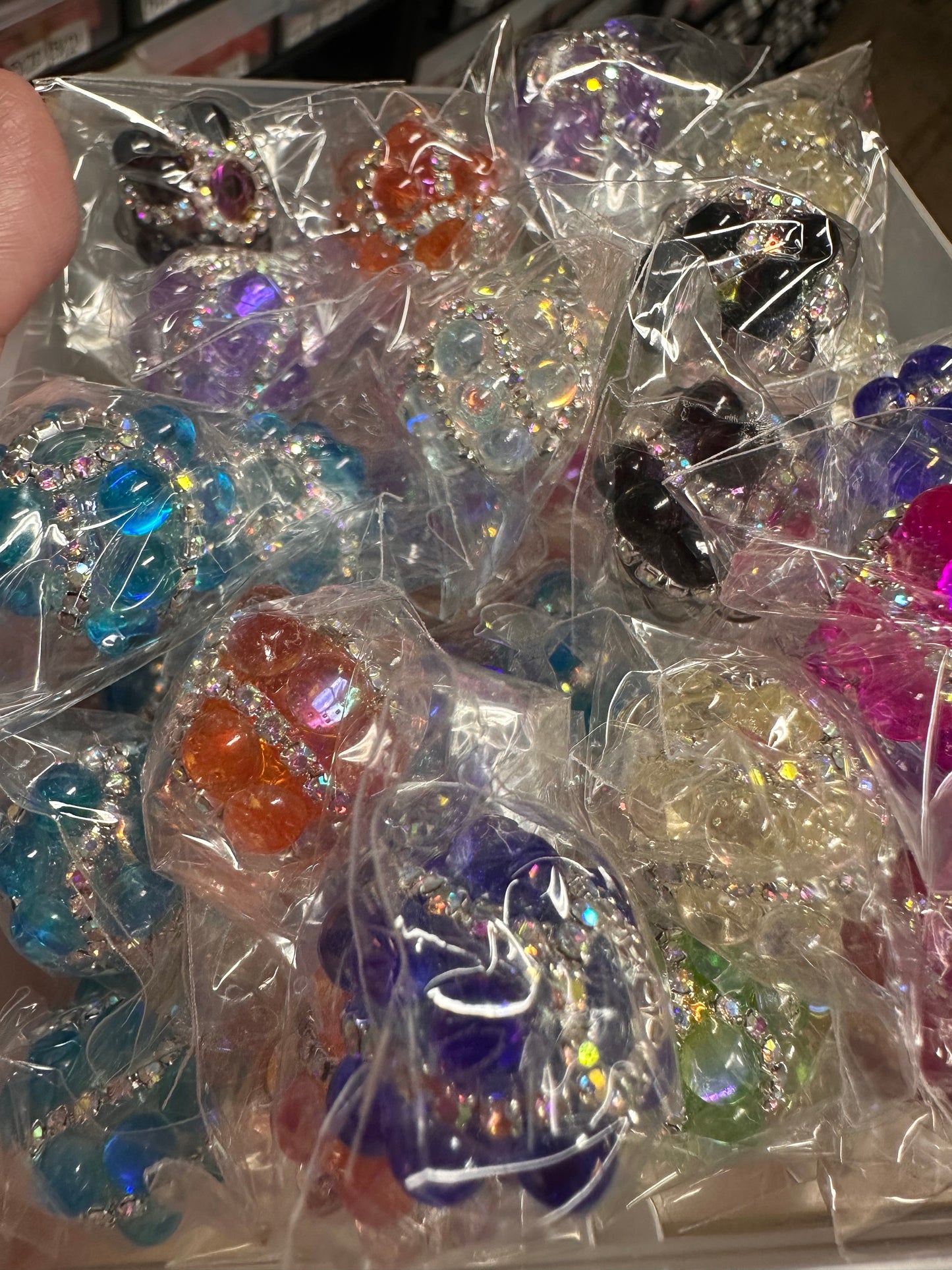 Handmade Rhinestone Accent Bead – Various Colors / elegant handcrafted beads/ pen bead/ bag charm bead