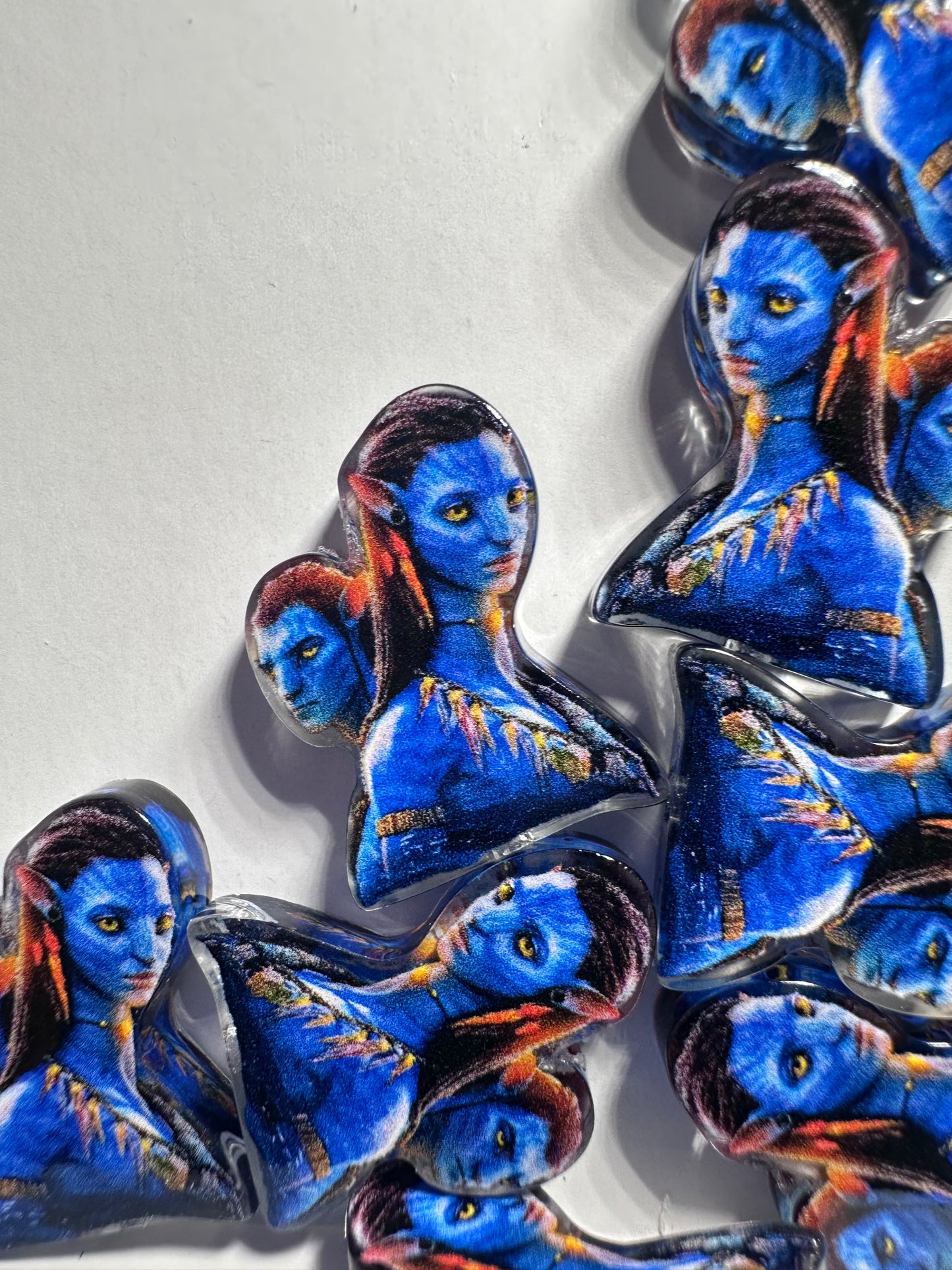 Blue people acrylic focal bead- set of 2/ focal bead/ pen beading / keychain bead/blue girl