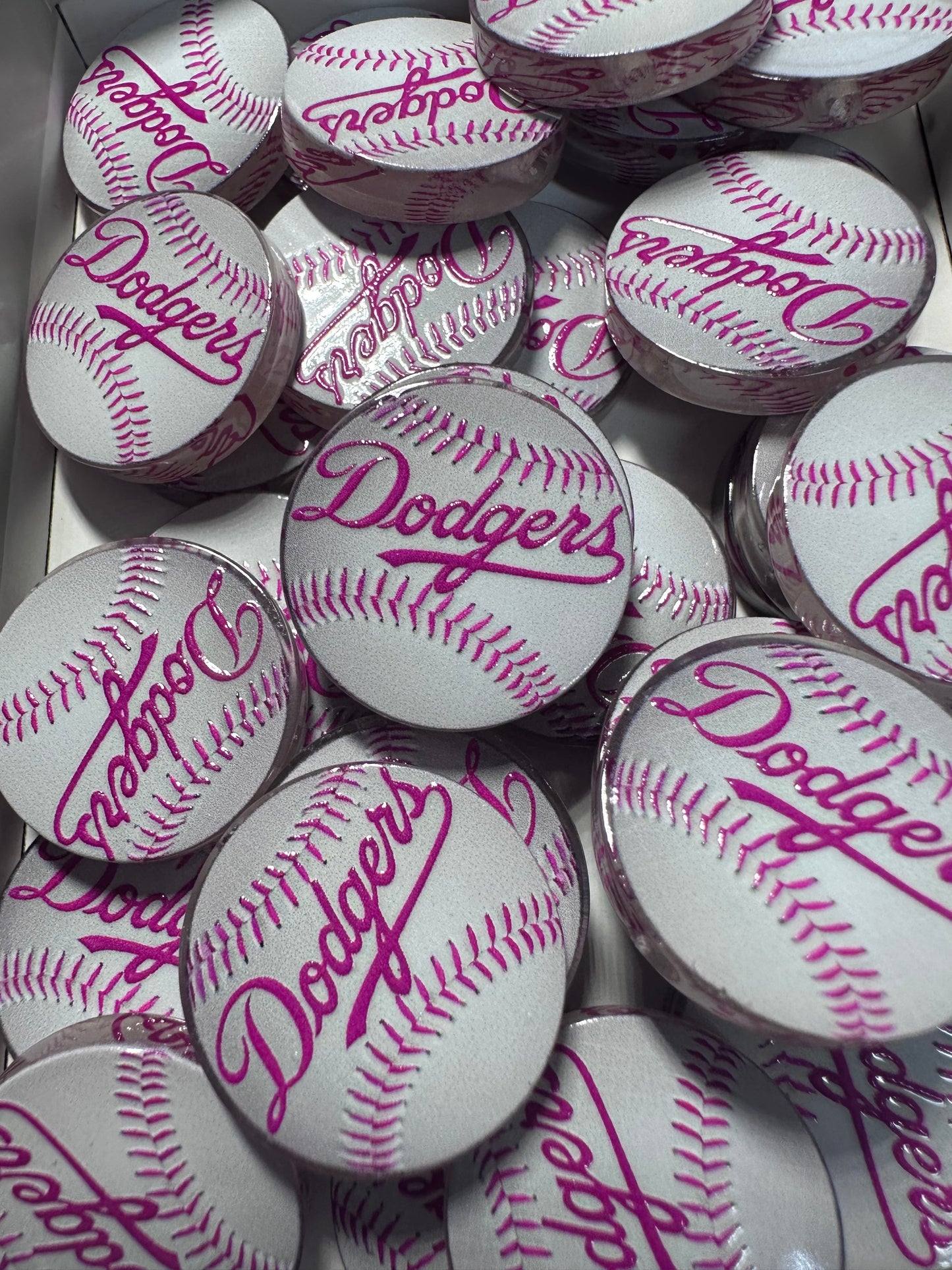 NEW LA Dodgers acrylic focal bead- set of 2/ focal bead/ pen beading / keychain bead /baseball