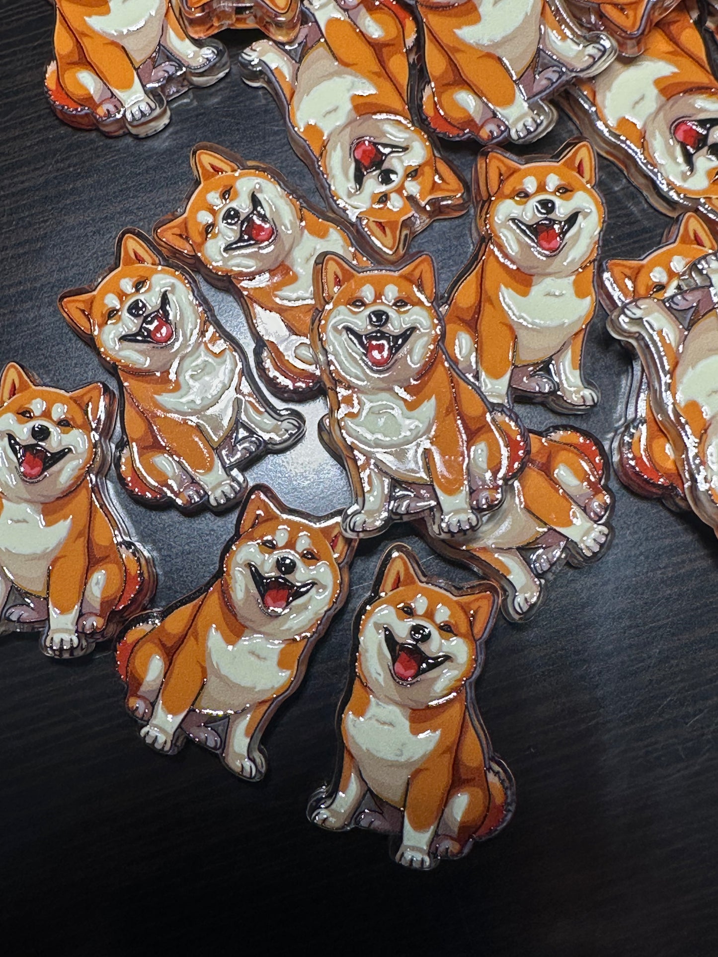 Shiba Inu dog acrylic focal bead- set of 2/ focal bead/ pen beading / keychain bead/