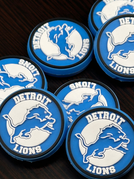 Detroit Lions focal bead/ football/ silicone bead for DIY /blue lion