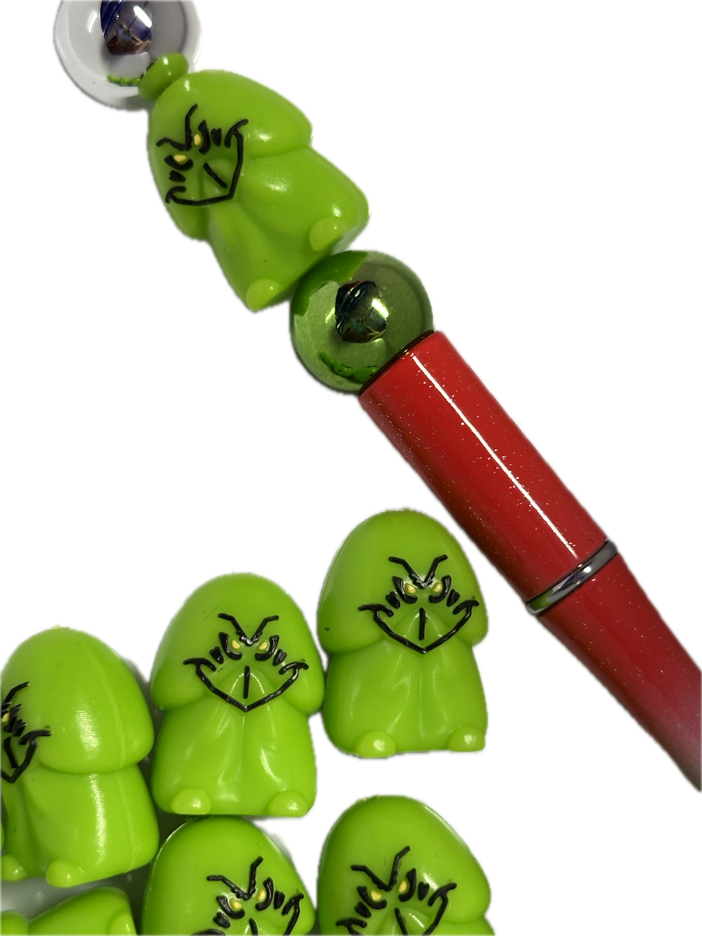 Christmas metallic beads /16mm colorful beads- set of 10 beads/ green focal bead also available