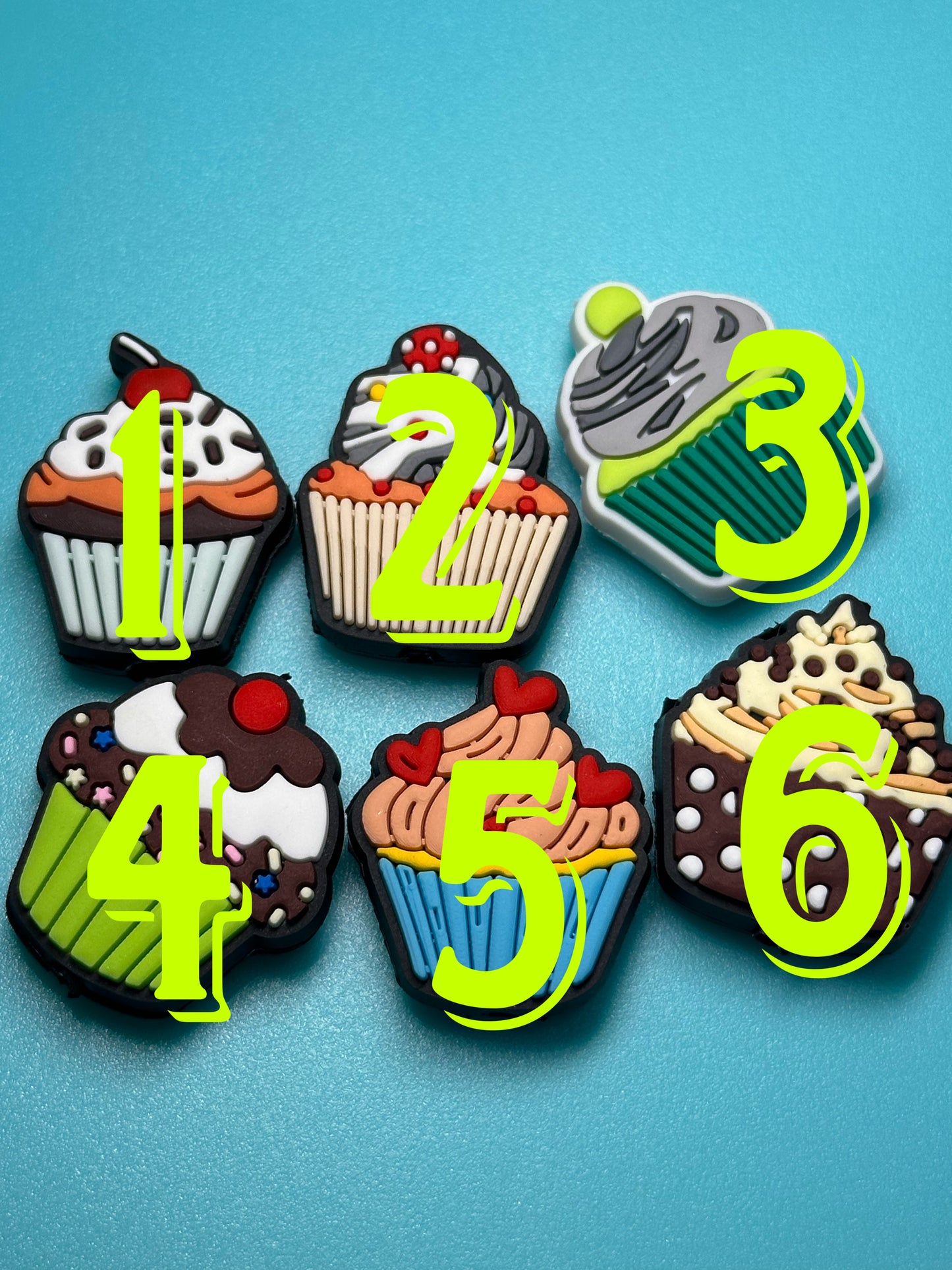 Cupcake Focal Bead/ beadable pen/ Silicone  bead/ keychain bead/