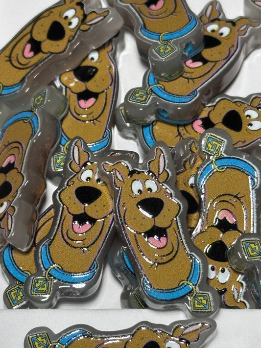 Brown Dog acrylic focal bead- set of 2/ focal bead/ pen beading / keychain bead/