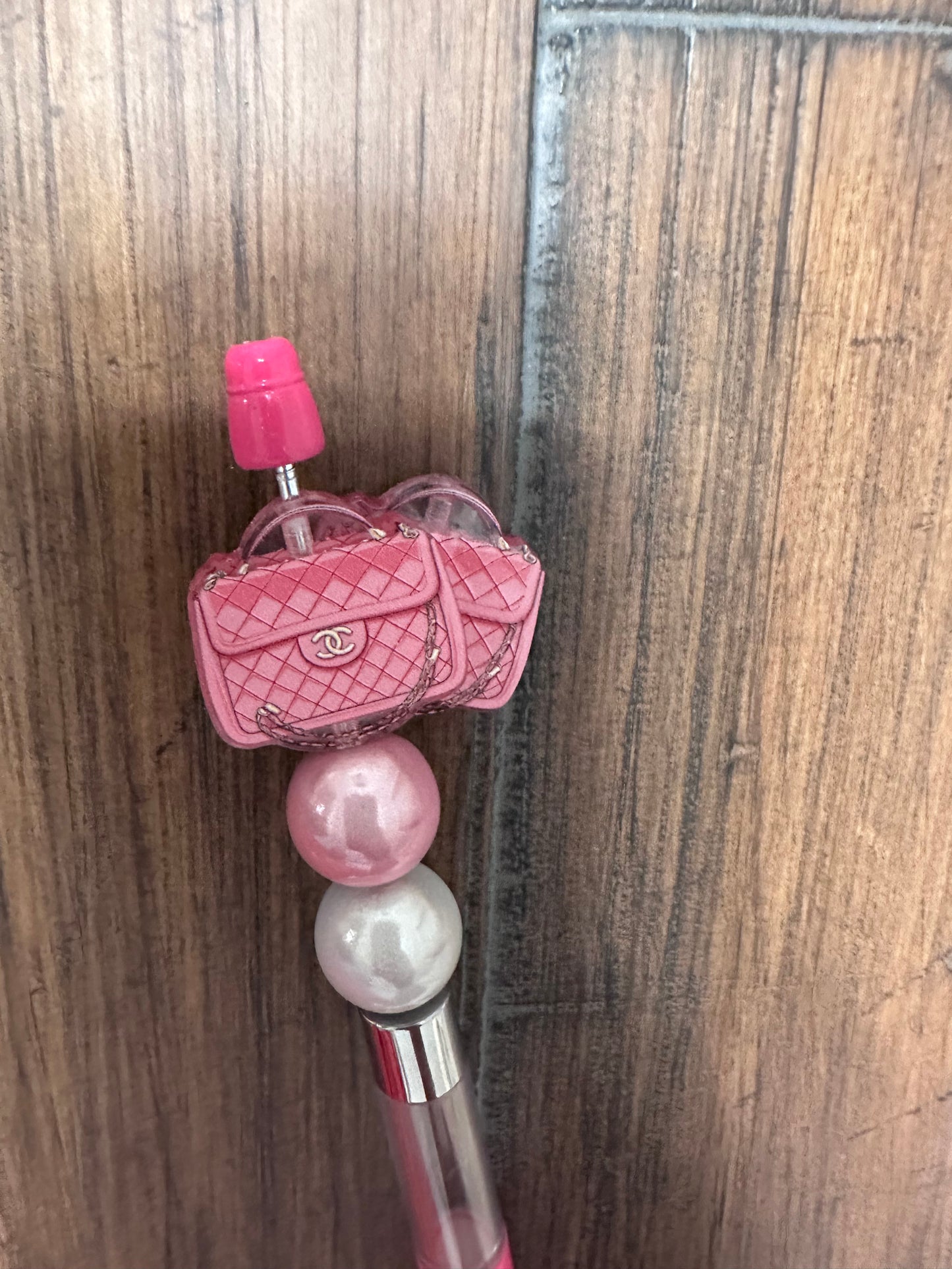 Fancy design Purse Handbag acrylic focal bead- set of 2/ focal bead/pink double c/ pen beading / keychain bead