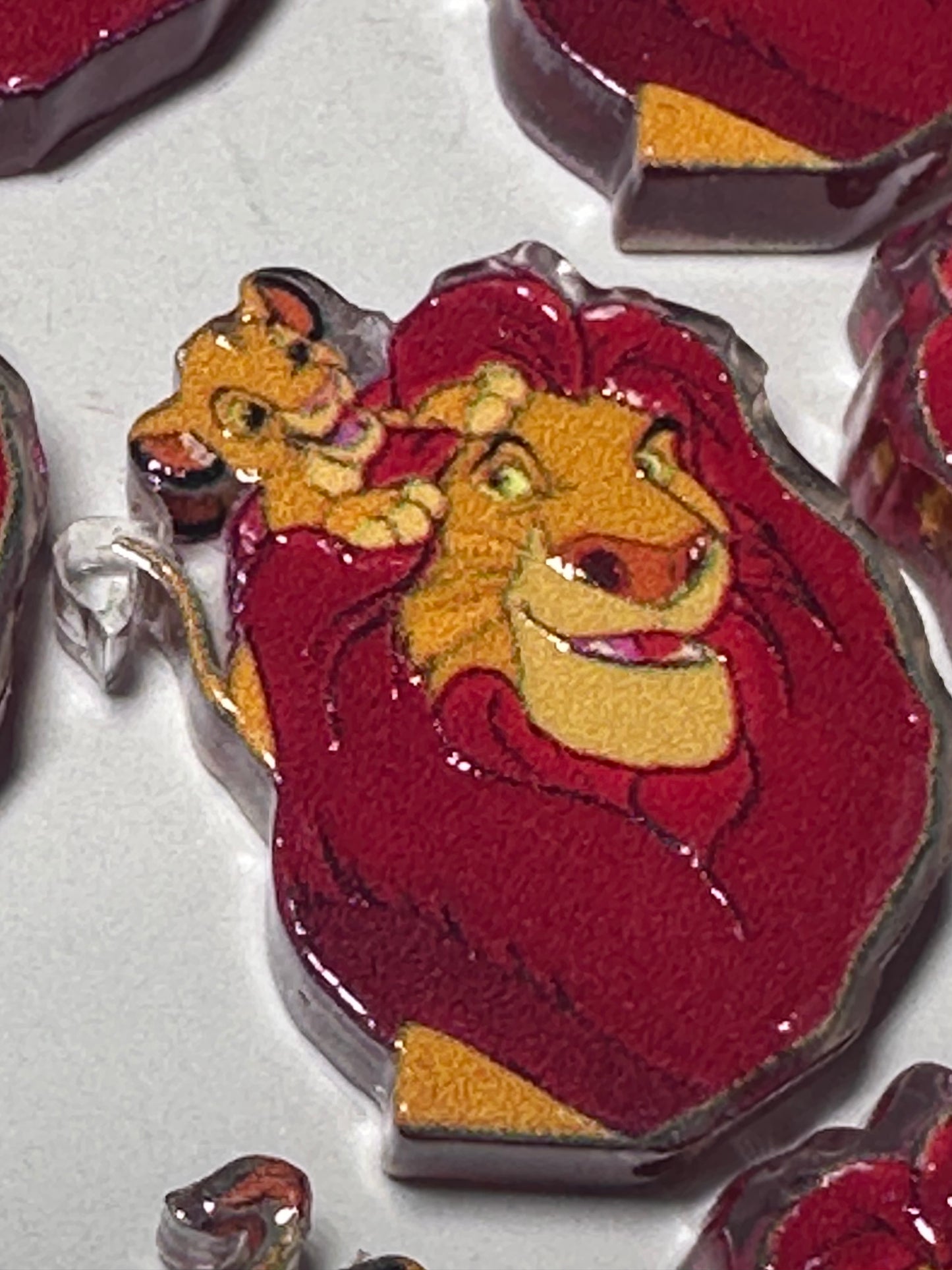 Zoo animal Lion acrylic focal bead- set of 2/ focal bead/ pen beading / keychain bead /king of the jungle