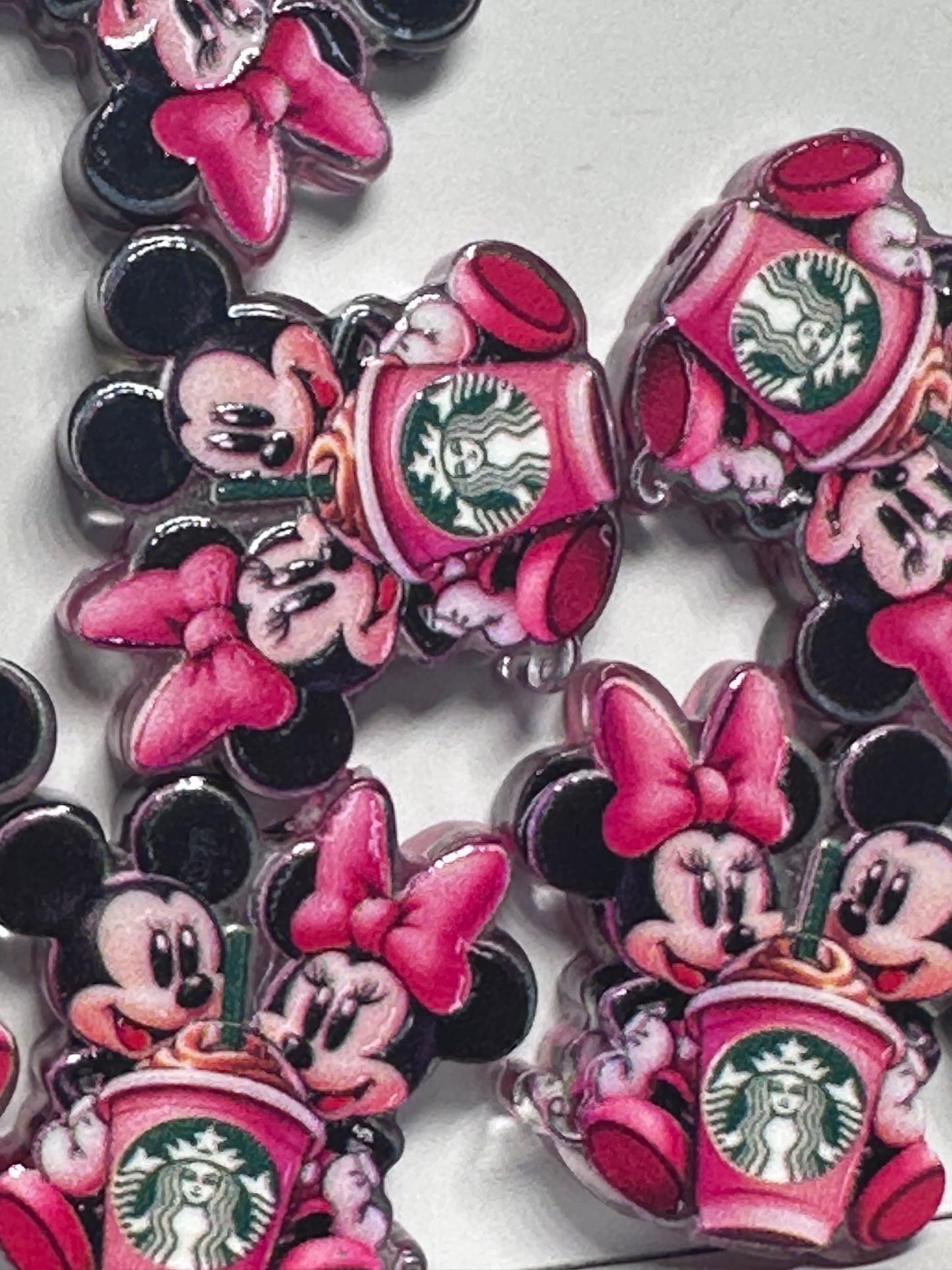 Cute couple coffee lovers acrylic focal bead- set of 2/ focal bead/ pen beading / keychain bead /star