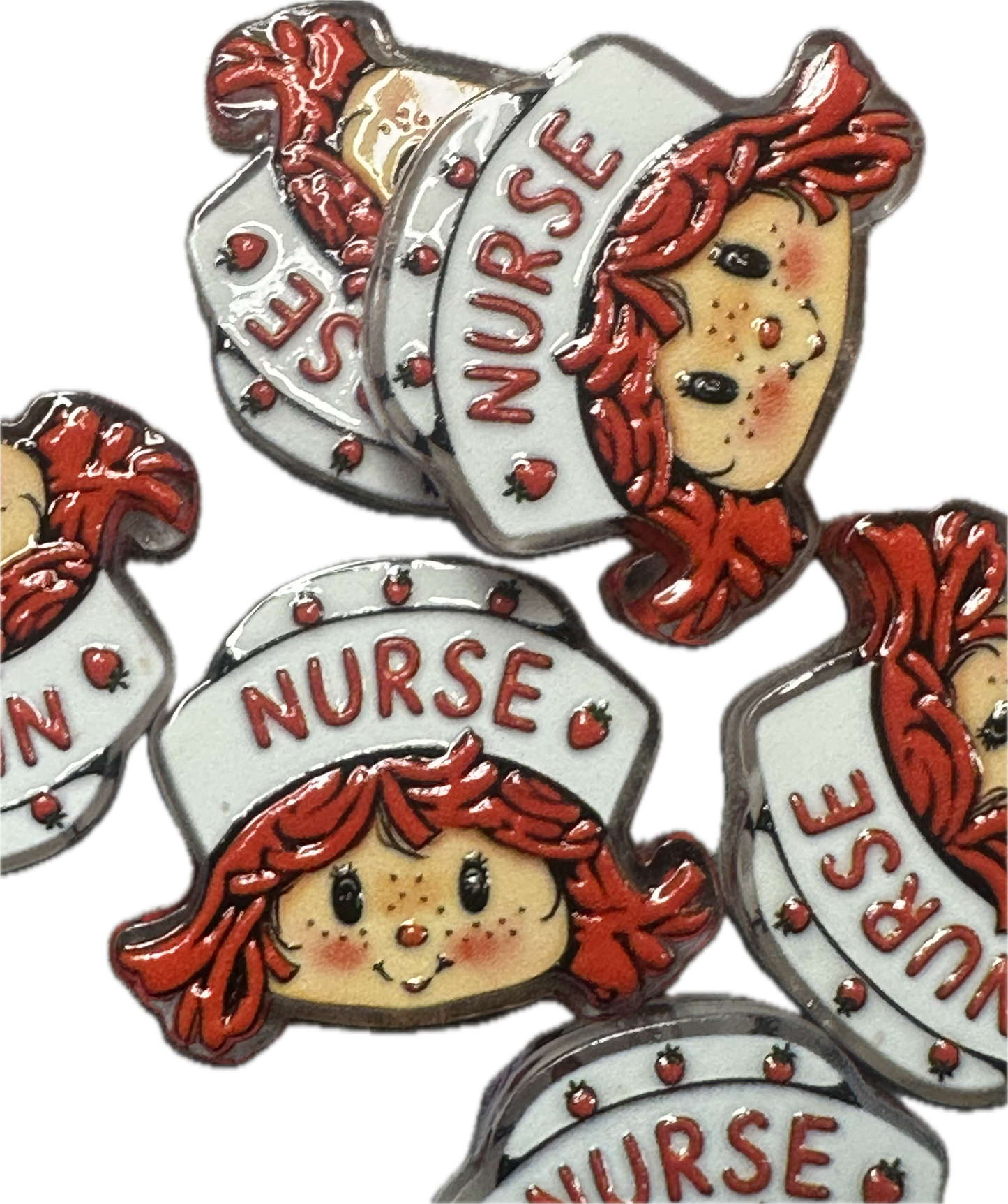 Nurse acrylic focal bead- set of 2/ focal bead/ pen beading / keychain bead/