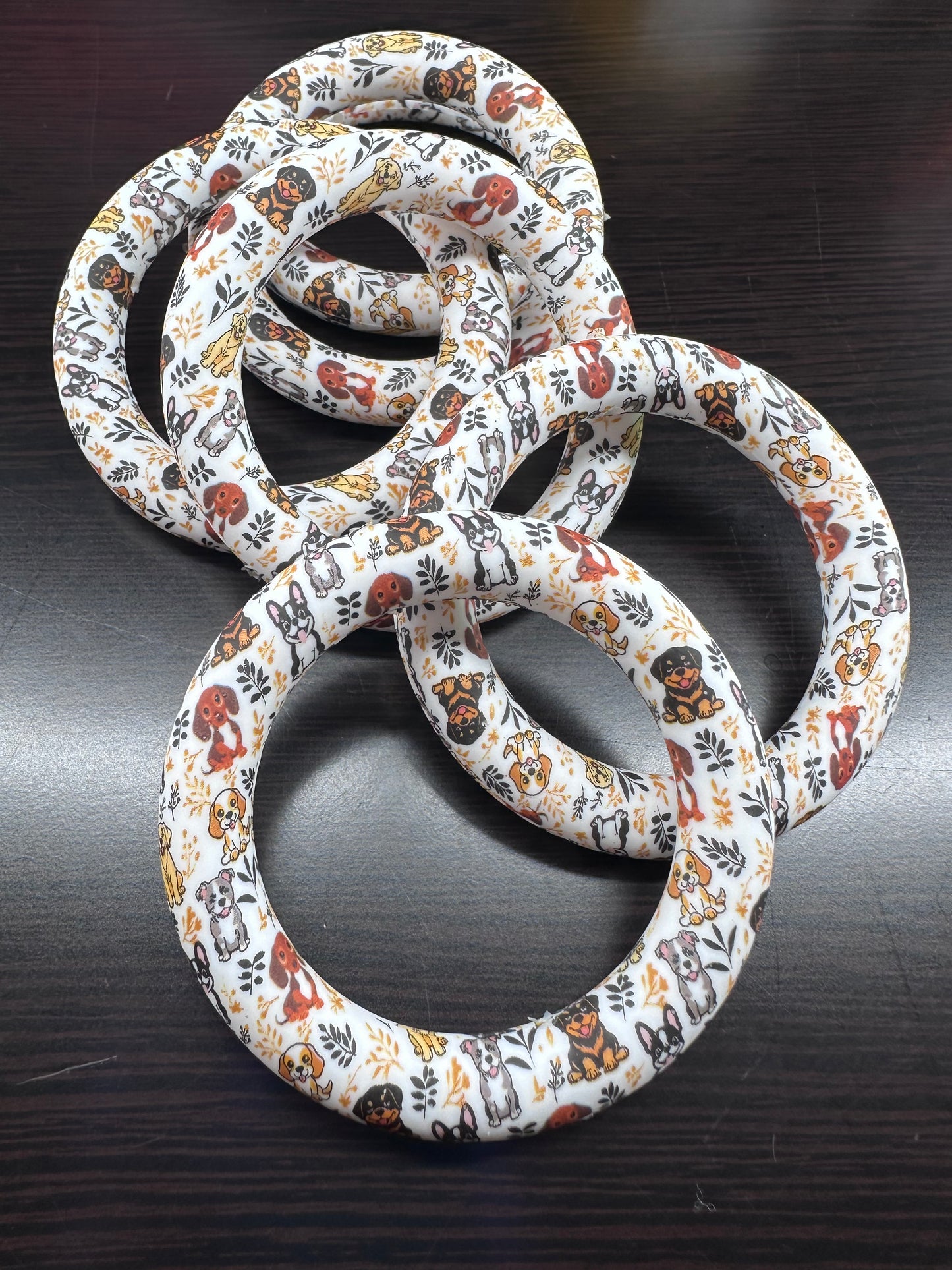 3D Dog silicone focal beads Golden Retriever, Pit Bull, Beagle, Rottweiler, Coon Hound, Frenchie - matching hoop and round beads