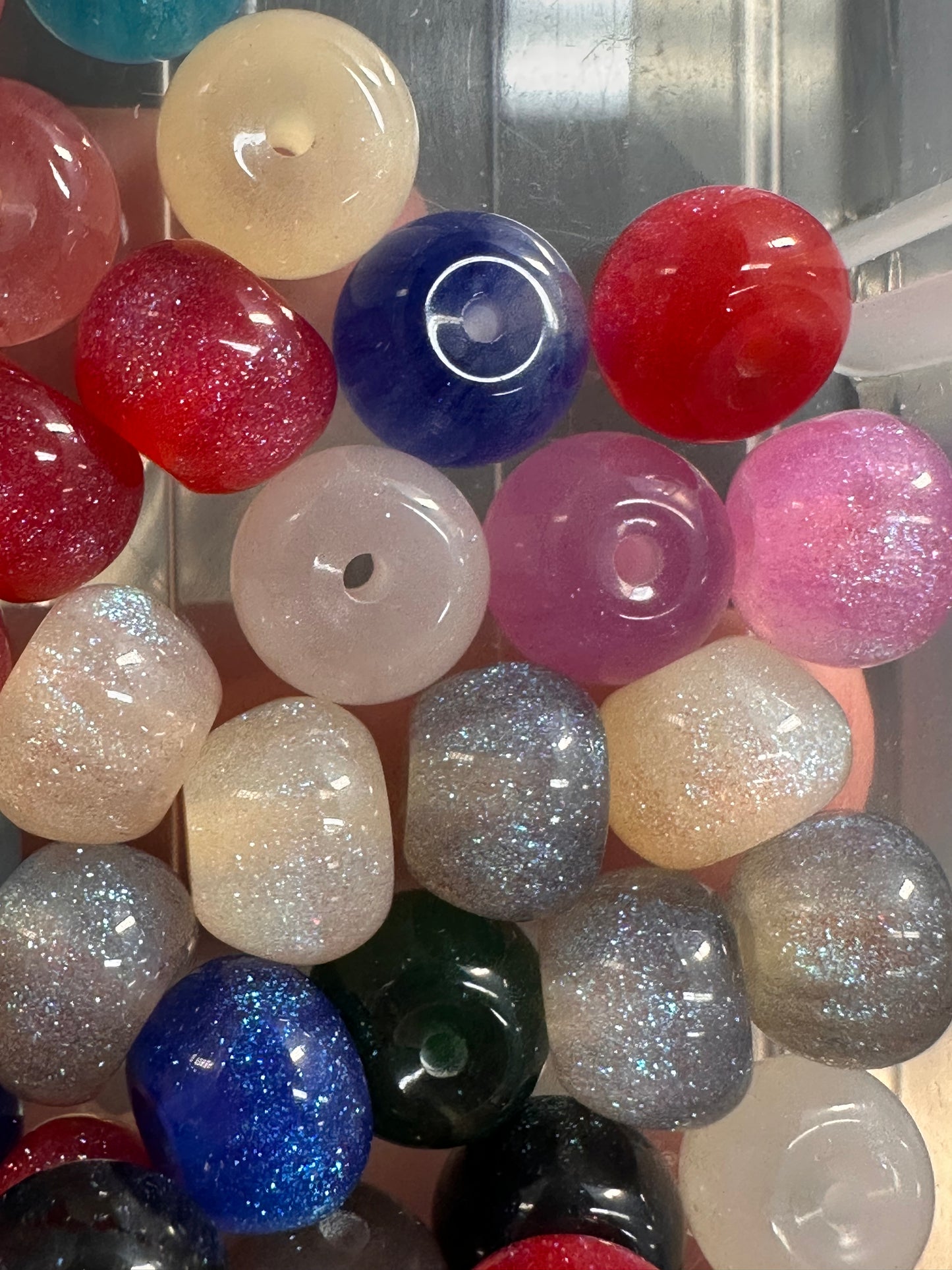 Beautiful glitter spacer apple shaped beads/10mm beads/ DIY Bead/ beadable pen/ keychain bead/ resin with glitter