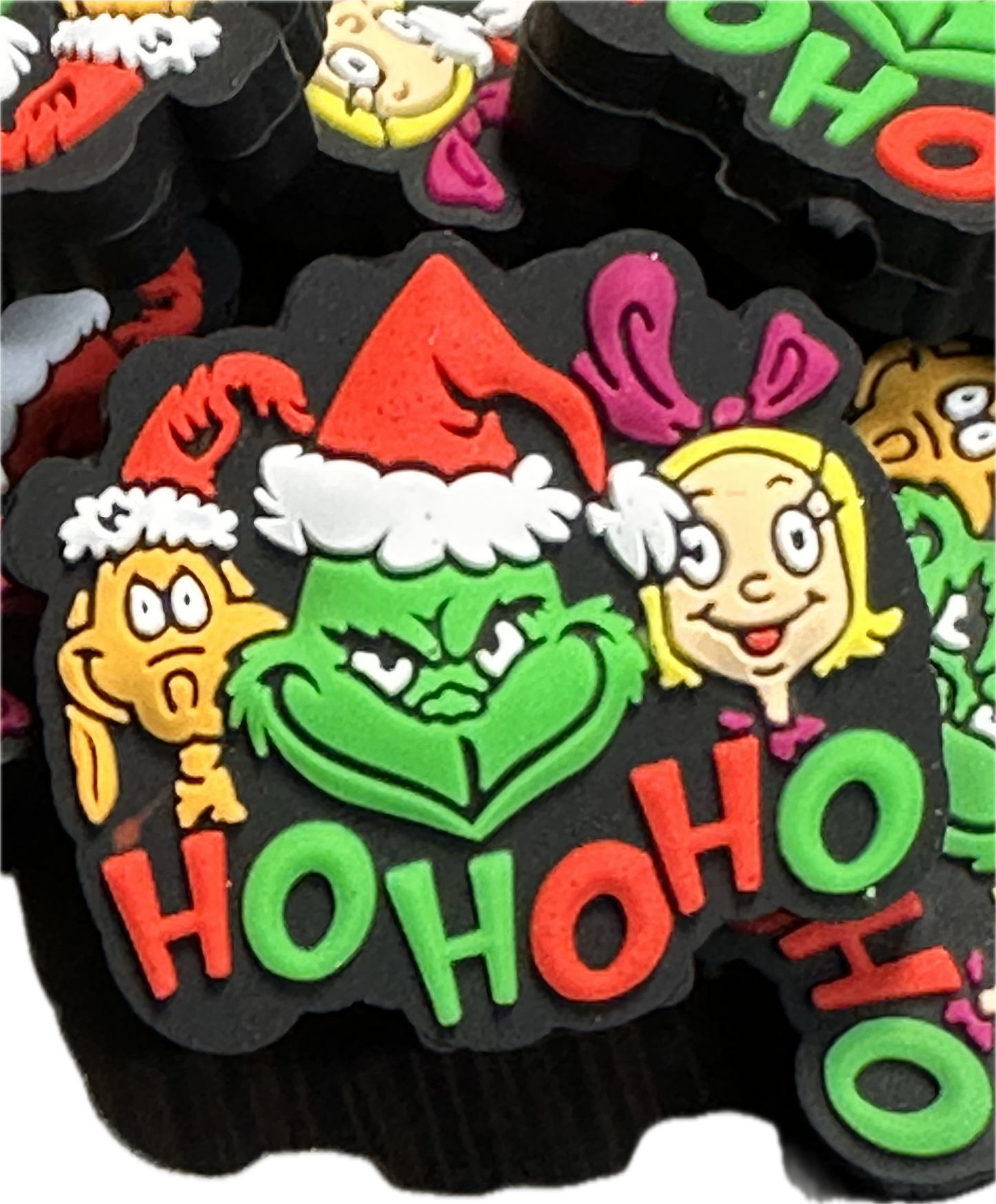 Ho ho ho Christmas/ Focal Bead/ beadable pen/ Silicone  bead/ keychain bead/green guy/
