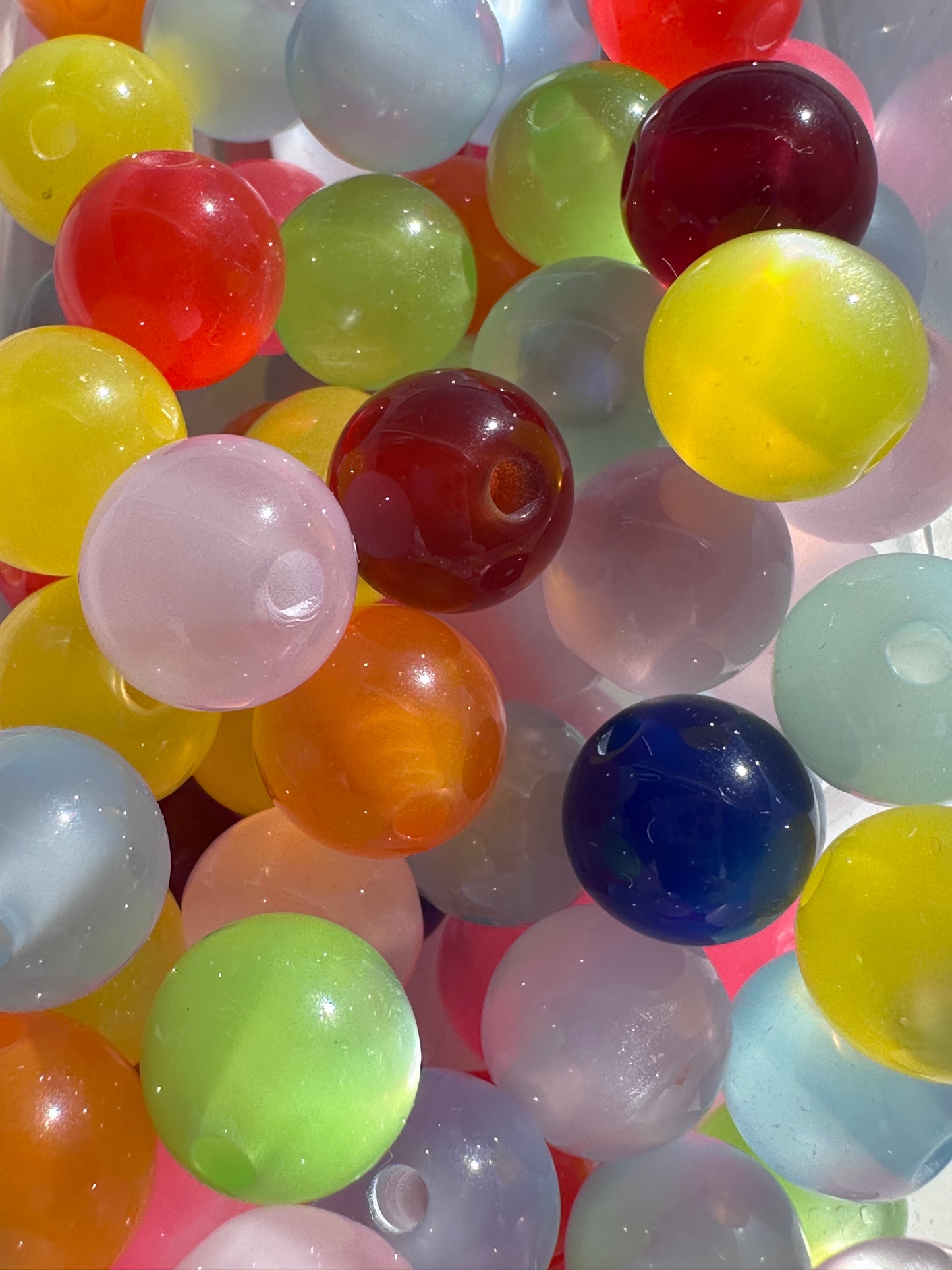 10mm Cat Eye Acrylic Beads – Assorted Colors | Sets of 10, 25, 50. Perfect for jewelry DIY