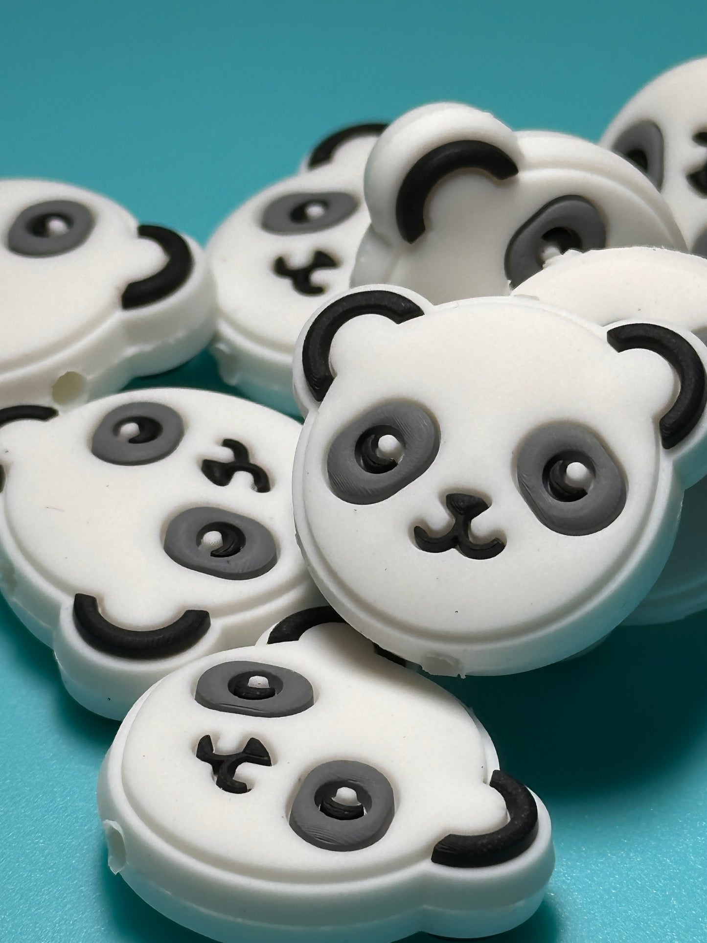 Panda bear/ Focal Bead/ beadable pen/ Silicone  bead/ keychain bead/ bear