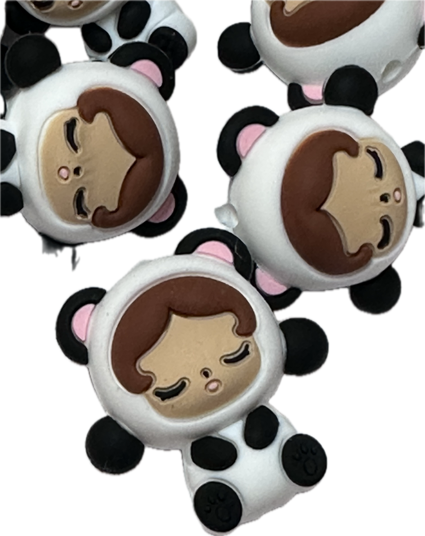 Child in Panda Bear suit Focal Bead/ beadable pen/ Silicone  bead/ keychain bead/skull