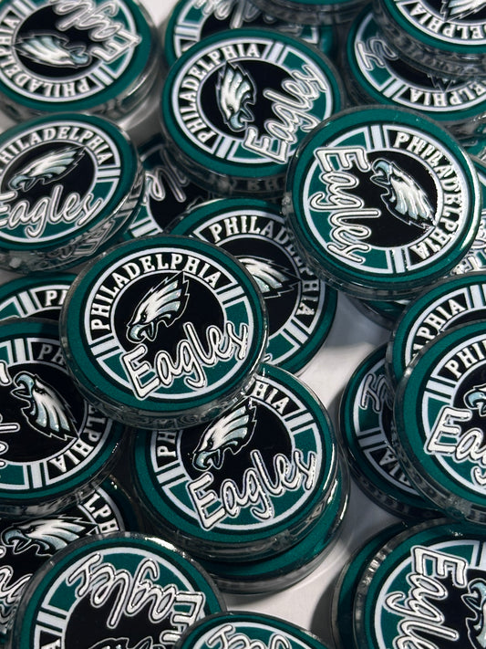 NEW Philadelphia Eagles acrylic focal bead- set of 2/ focal bead/ pen beading / keychain bead /football