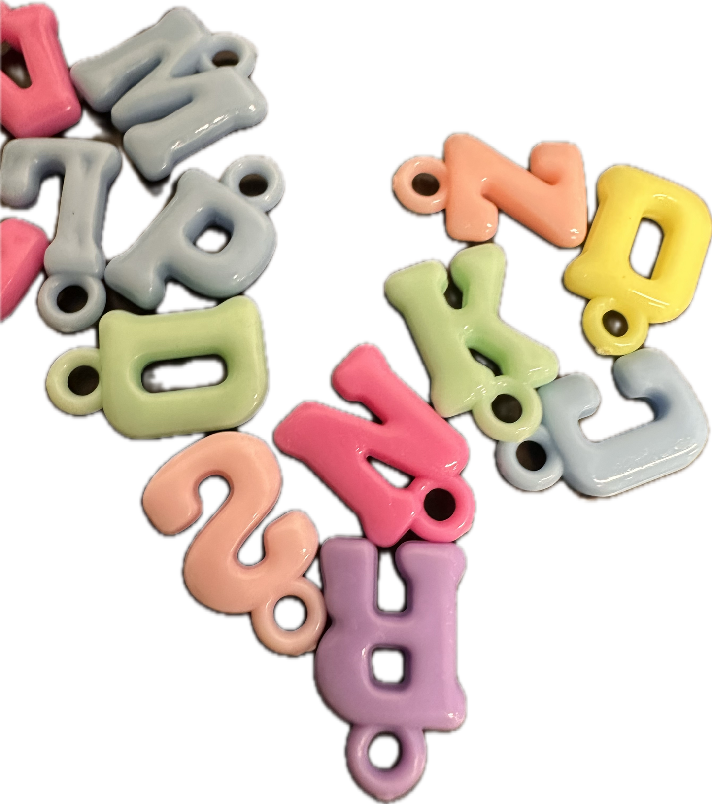 Plastic Letter Pendants – Full Alphabet Set (26 Acrylic A–Z Charms)