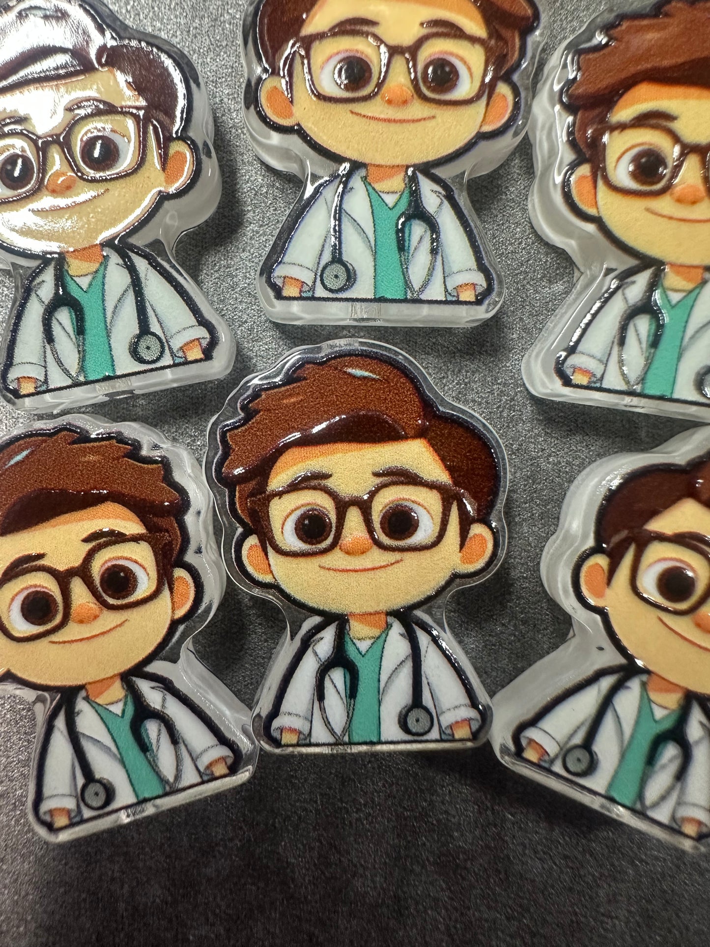 Doctor acrylic focal bead- set of 2/ focal bead/ pen beading / keychain bead/ Nurse