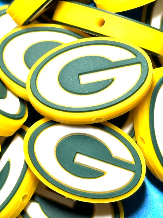 Green Bay Packers focal bead oval shaped