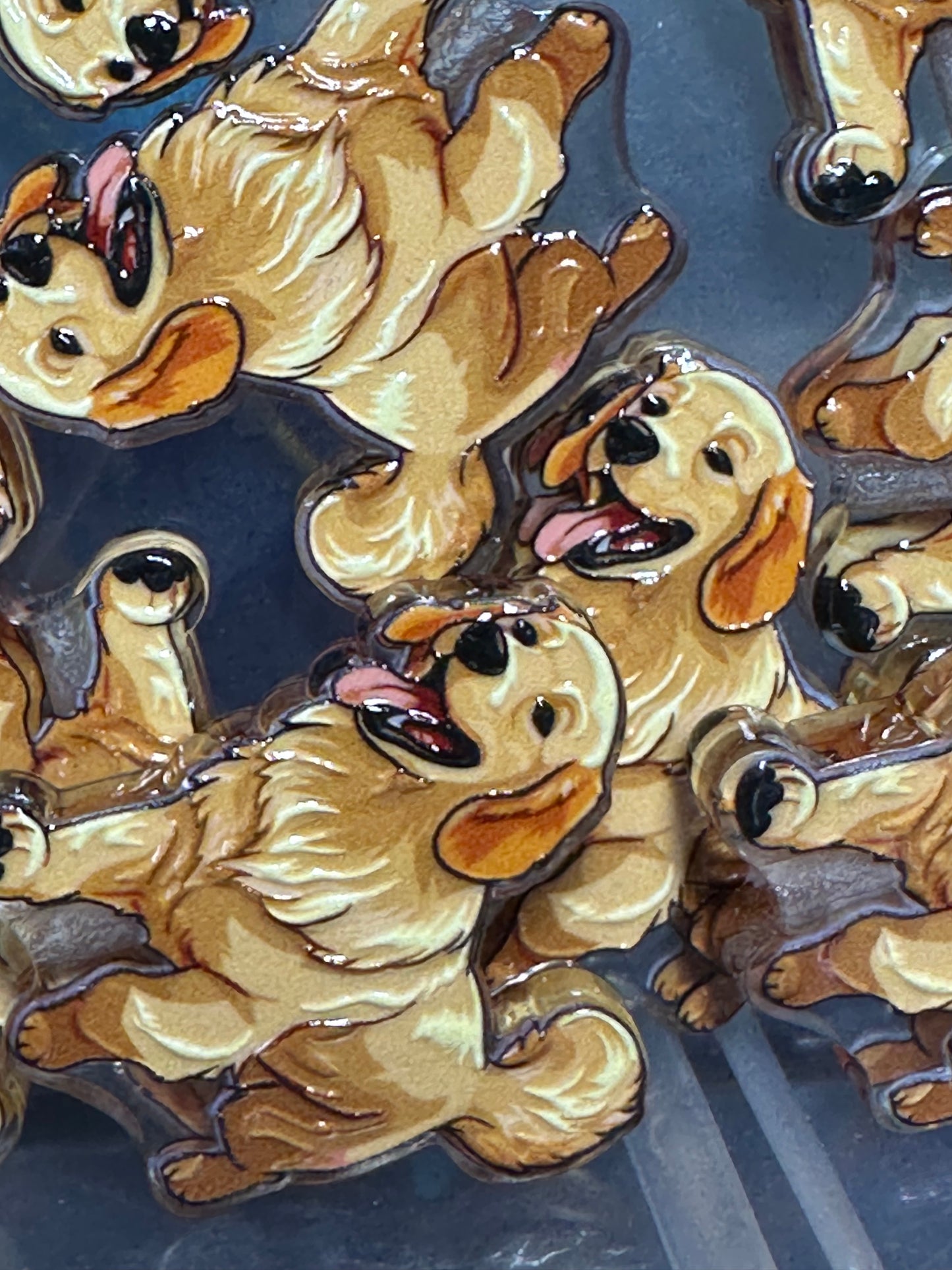 Golden Retriever dog acrylic focal bead- set of 2/ focal bead/ pen beading / keychain bead/