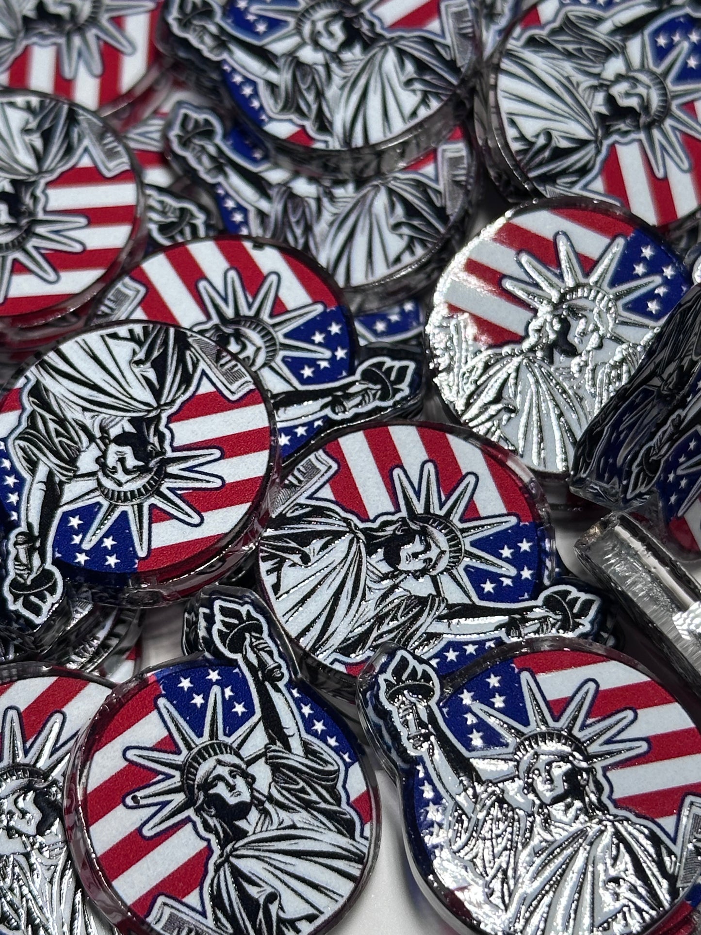 USA Patriotic acrylic focal bead- set of 2/ focal bead/ pen beading / keychain bead/Statue of Liberty