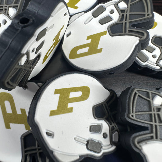 New! Perdue Boilermakers focal beads/college ball/Focal Bead/ beadable pen/ Silicone  bead/ keychain bead / Football/