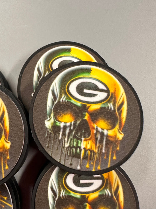 Green Bay Packers focal bead / skull /football