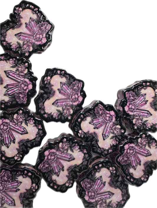 Gems and crystals acrylic focal bead- set of 2/ focal bead/ pen beading / keychain bead/good luck gems