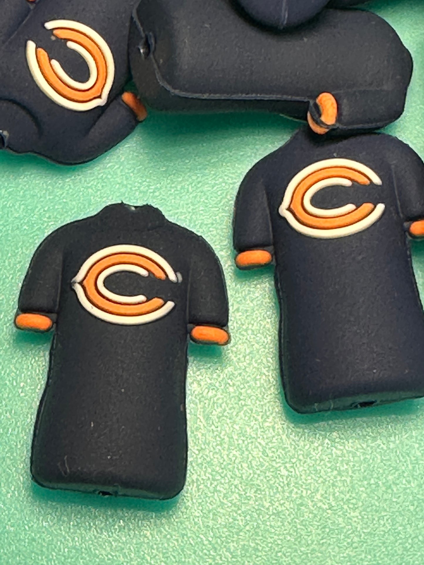 3D Chicago Bears football jersey focal bead/