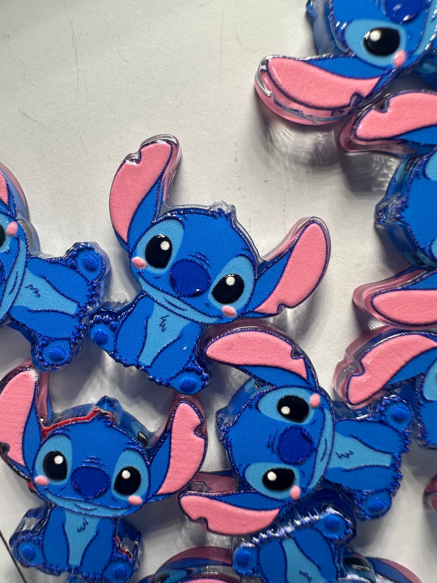 Blue guy alien acrylic focal bead- set of 2/ focal bead/ pen beading / keychain bead