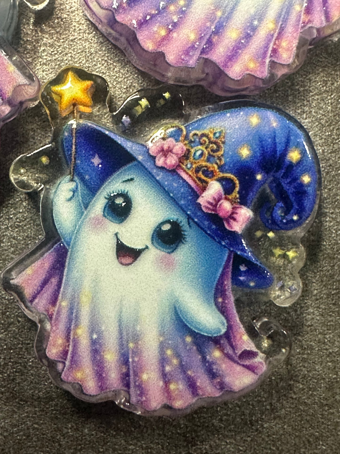 Halloween cute ghost acrylic focal bead- set of 2/ focal bead/ pen beading / keychain bead/